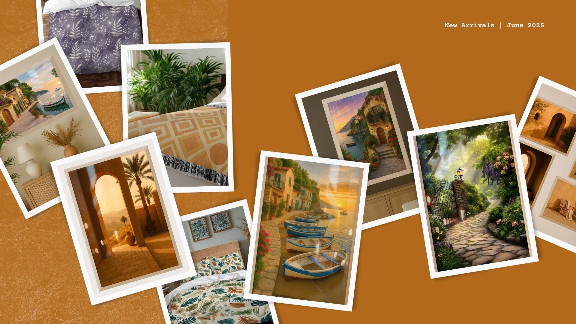 A Collage board of some of the new arrivals at Durazza for June 2025.