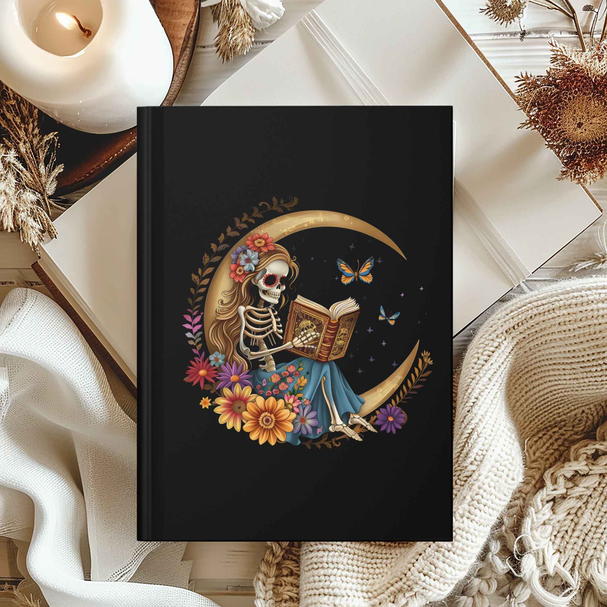 Durable hardcover journal with a flexible spine, designed for relaxation, manifesting, and mental health journaling.