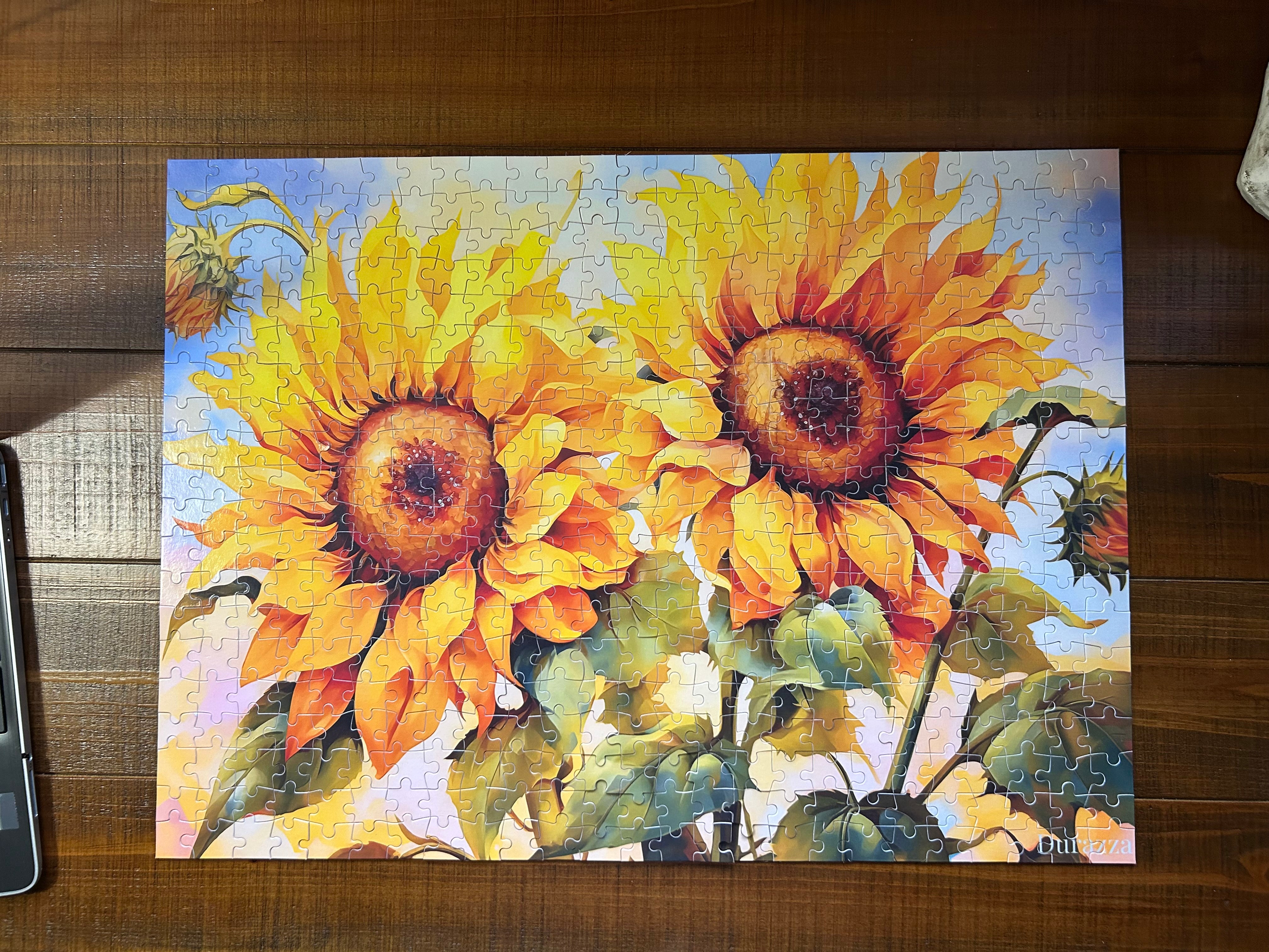 Wooden jigsaw puzzle for teens and adults with durable pieces, eco-friendly inks, and letters on the back for accessibility.