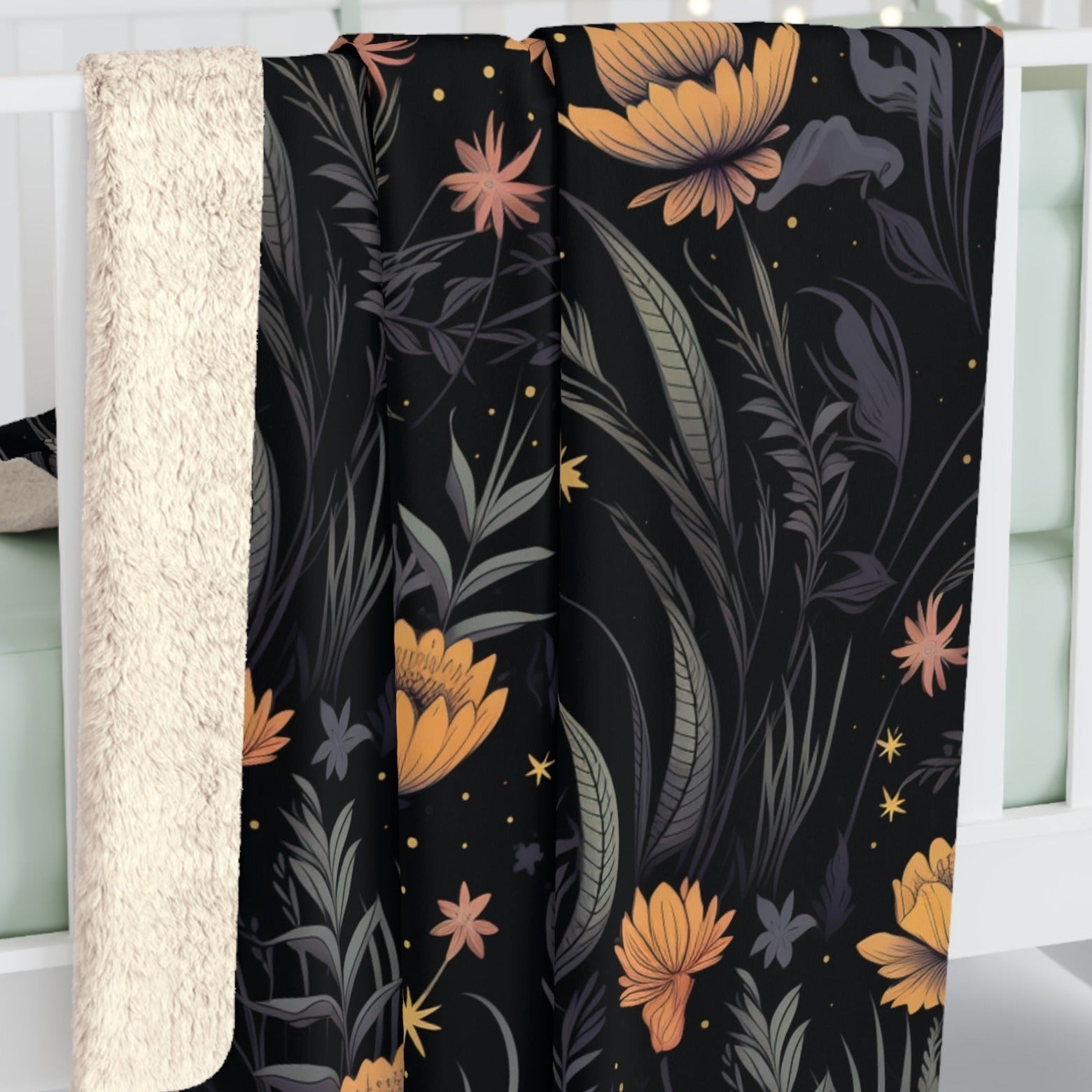 Moon Witch Blanket – Gothic Floral Throw | Garden of Shadows