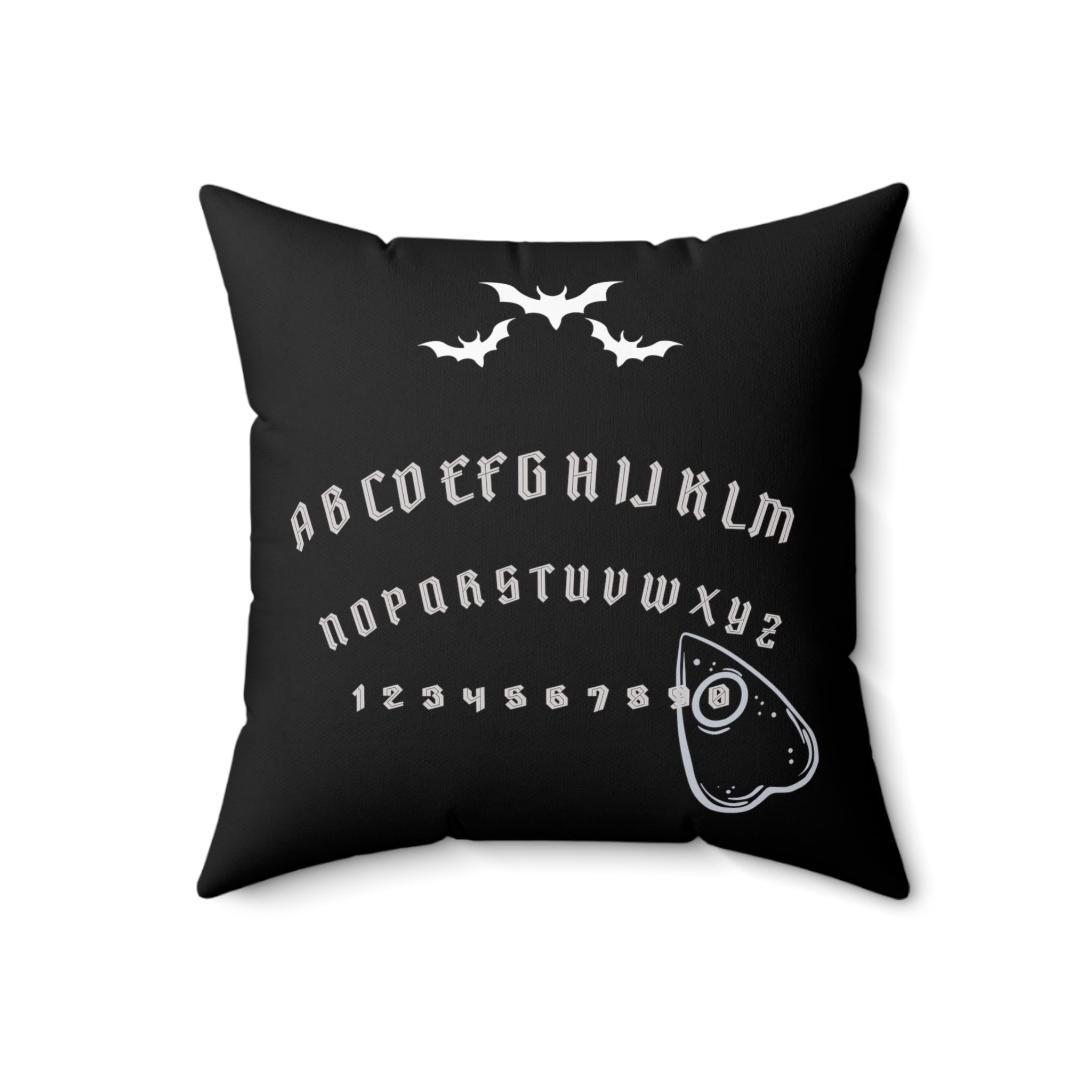 Black Ouija Board Faux Suede Pillow or Pillow Cover