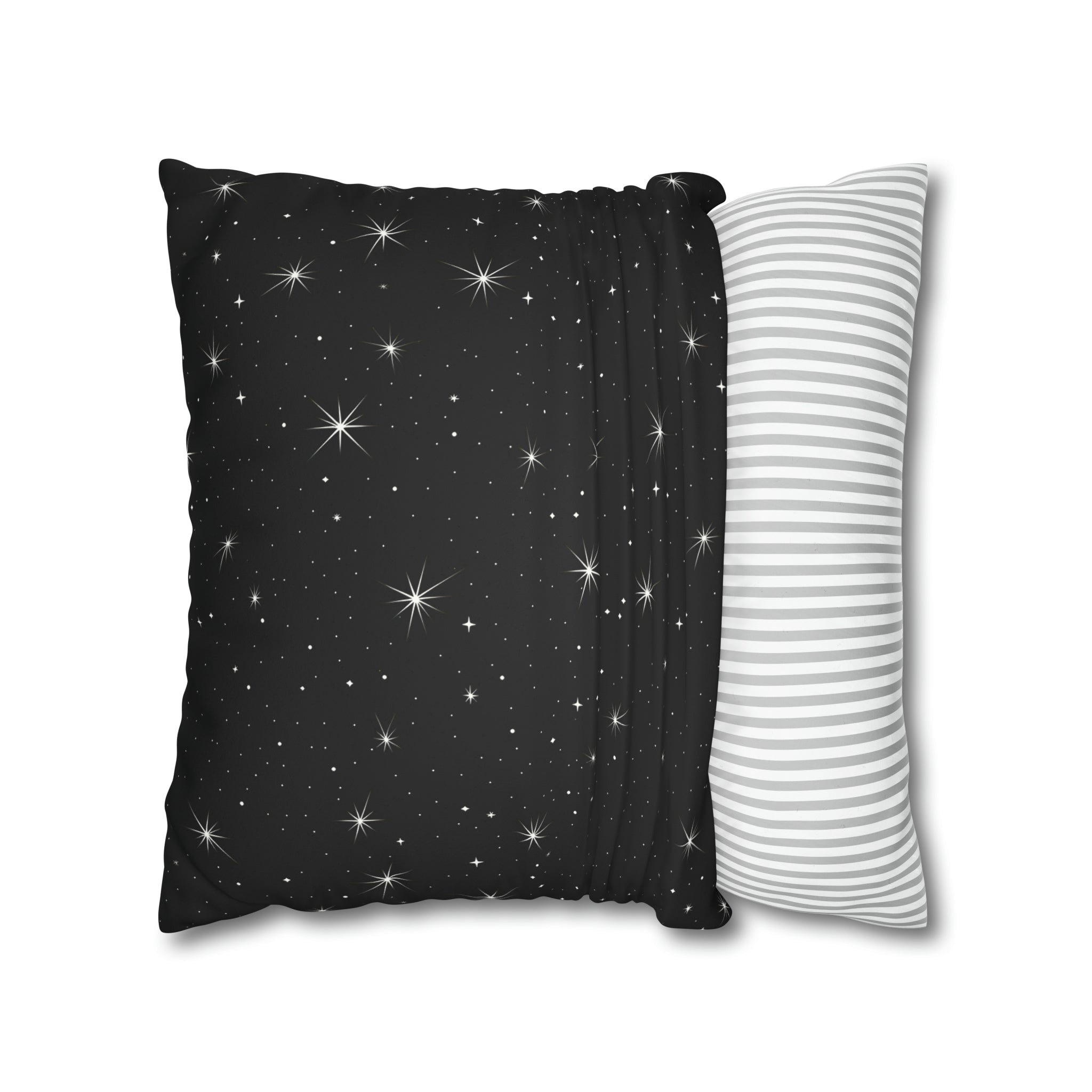 Starry Night Sky Faux Suede Pillow Cover