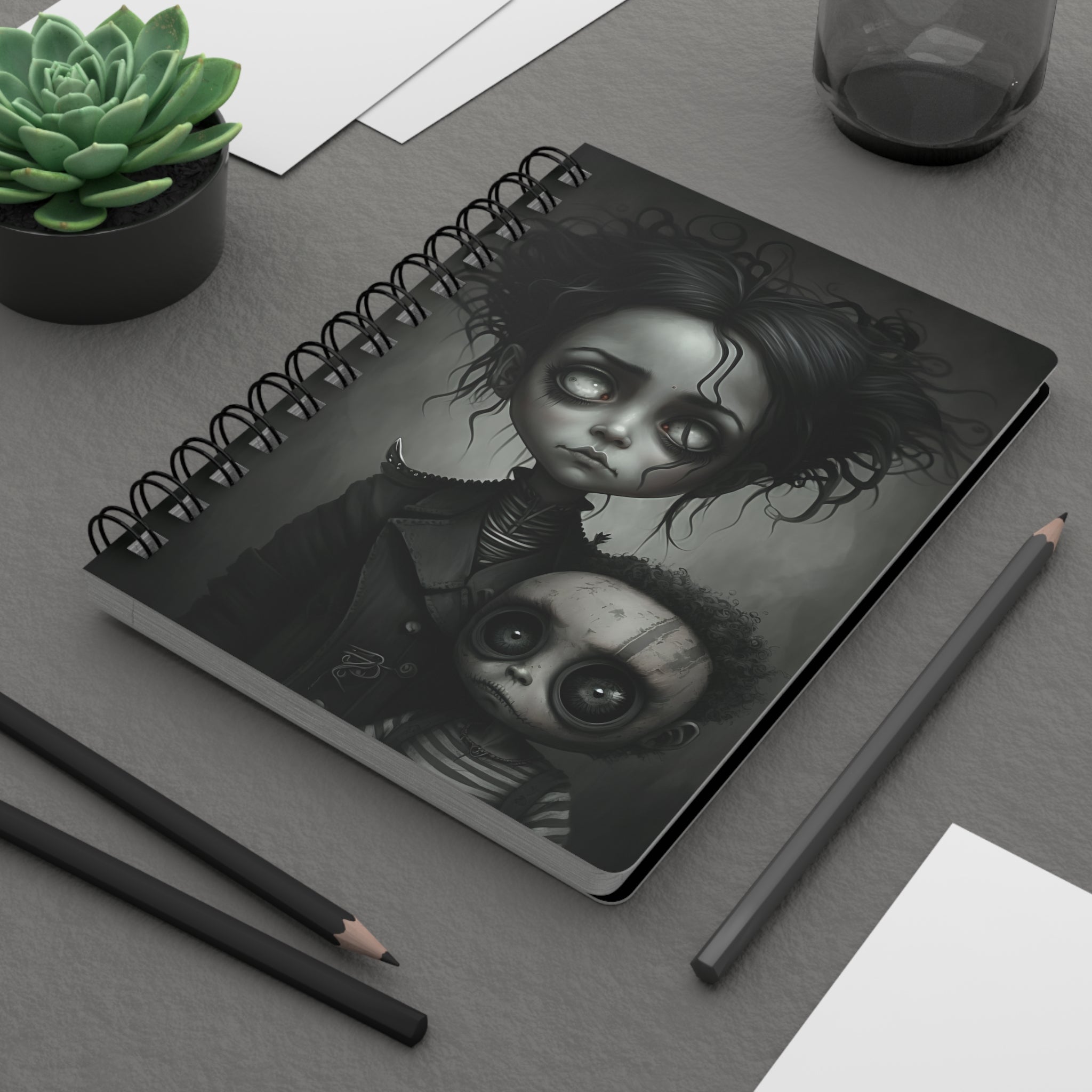 Haunted Innocence Gothic Notebook Spiral Lined 5x7