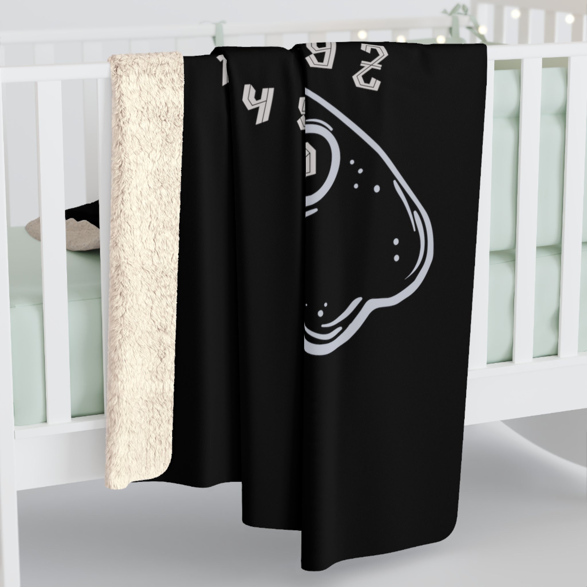 Black Ouija Board Throw Blanket, Sherpa or Velveteen - Durazza