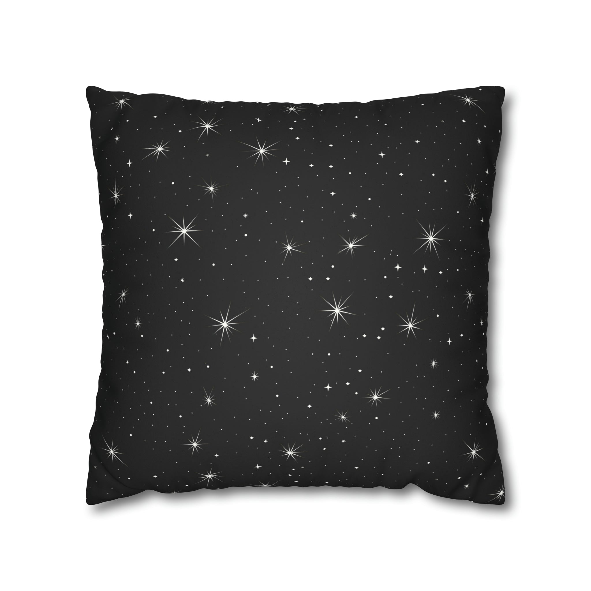 Starry Night Sky Faux Suede Pillow Cover