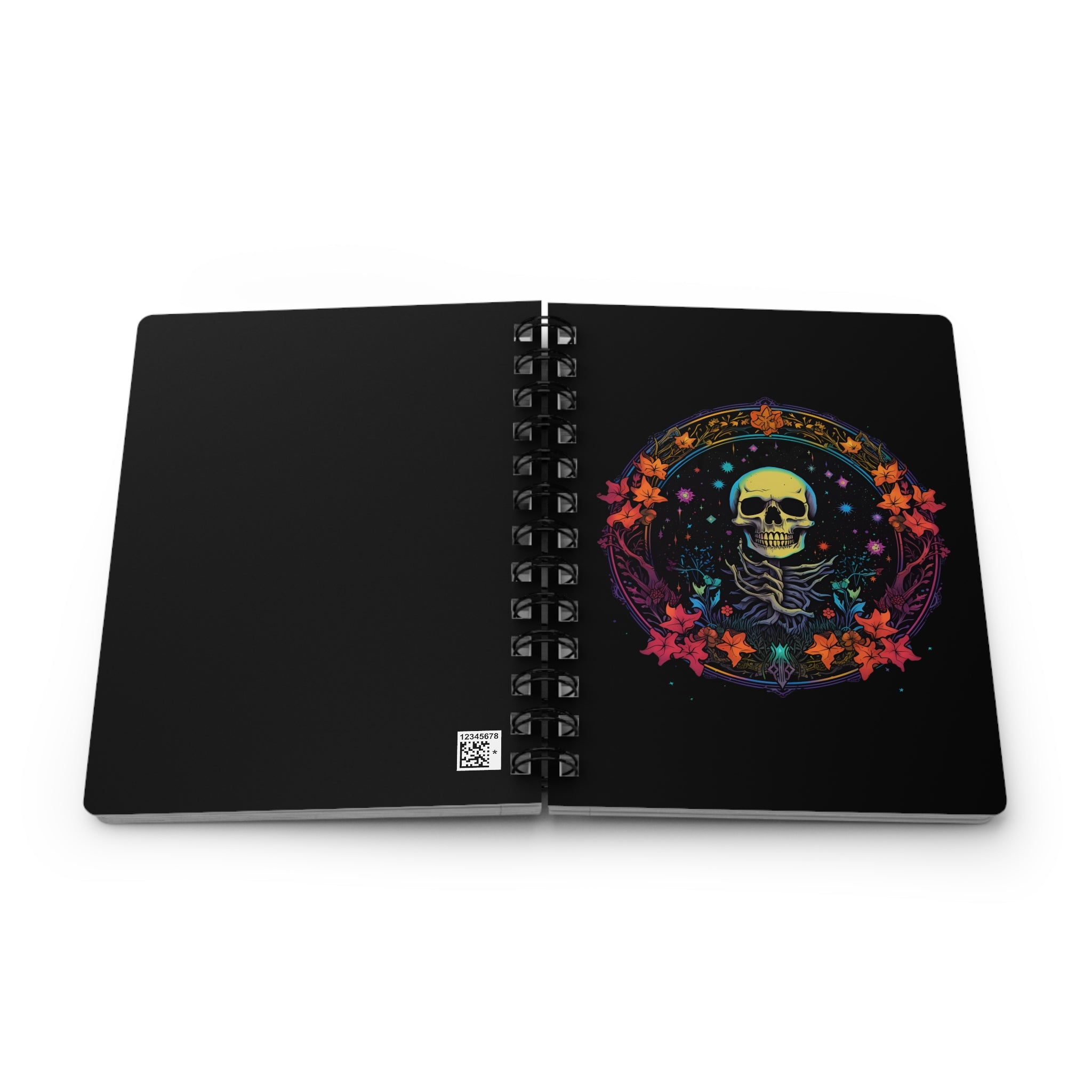 Midwest Gothic Floral Skull Lined Notebook, Spiral Lined 5 x 7 inch