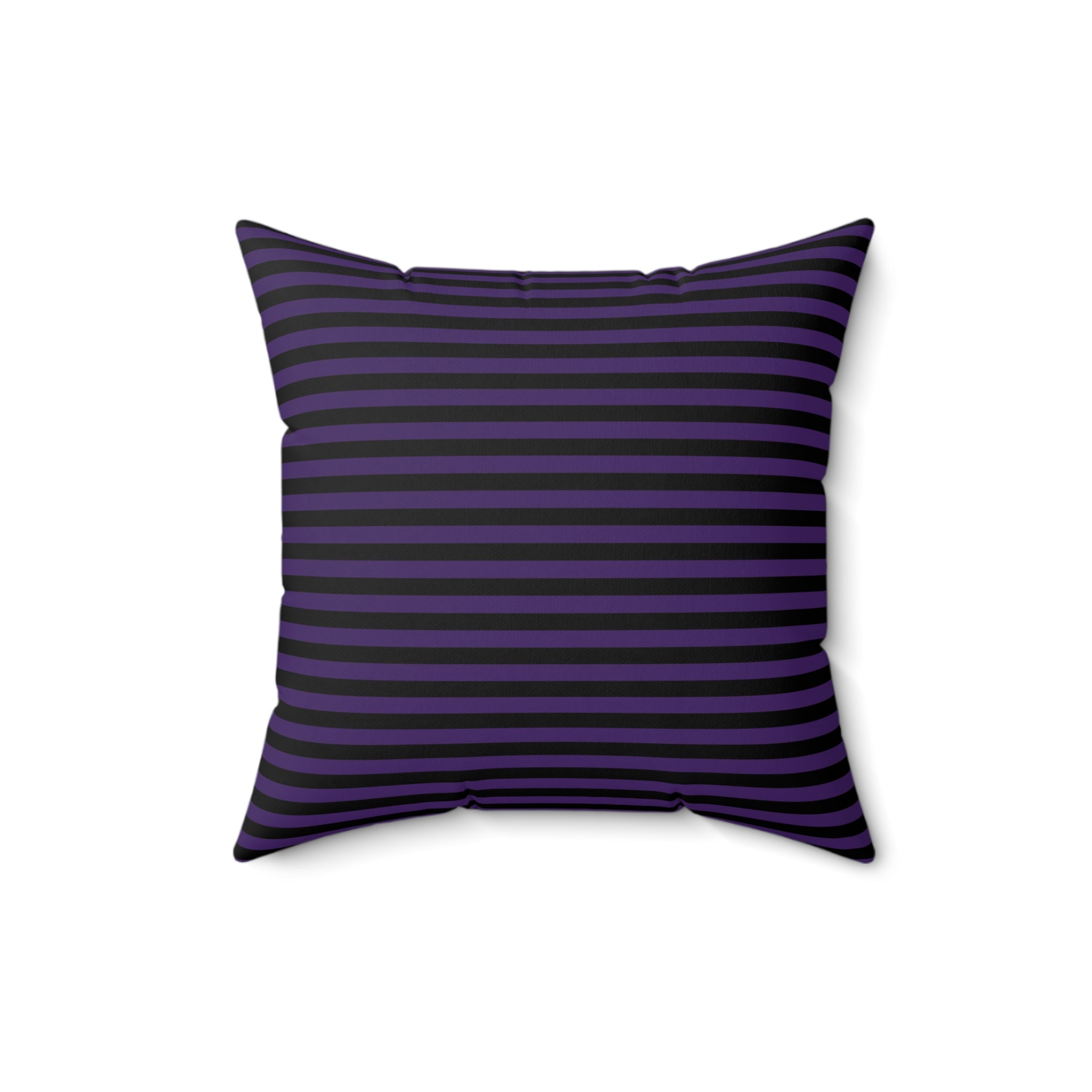 Sinister Stripes Faux Suede Pillow: Purple and Black Striped