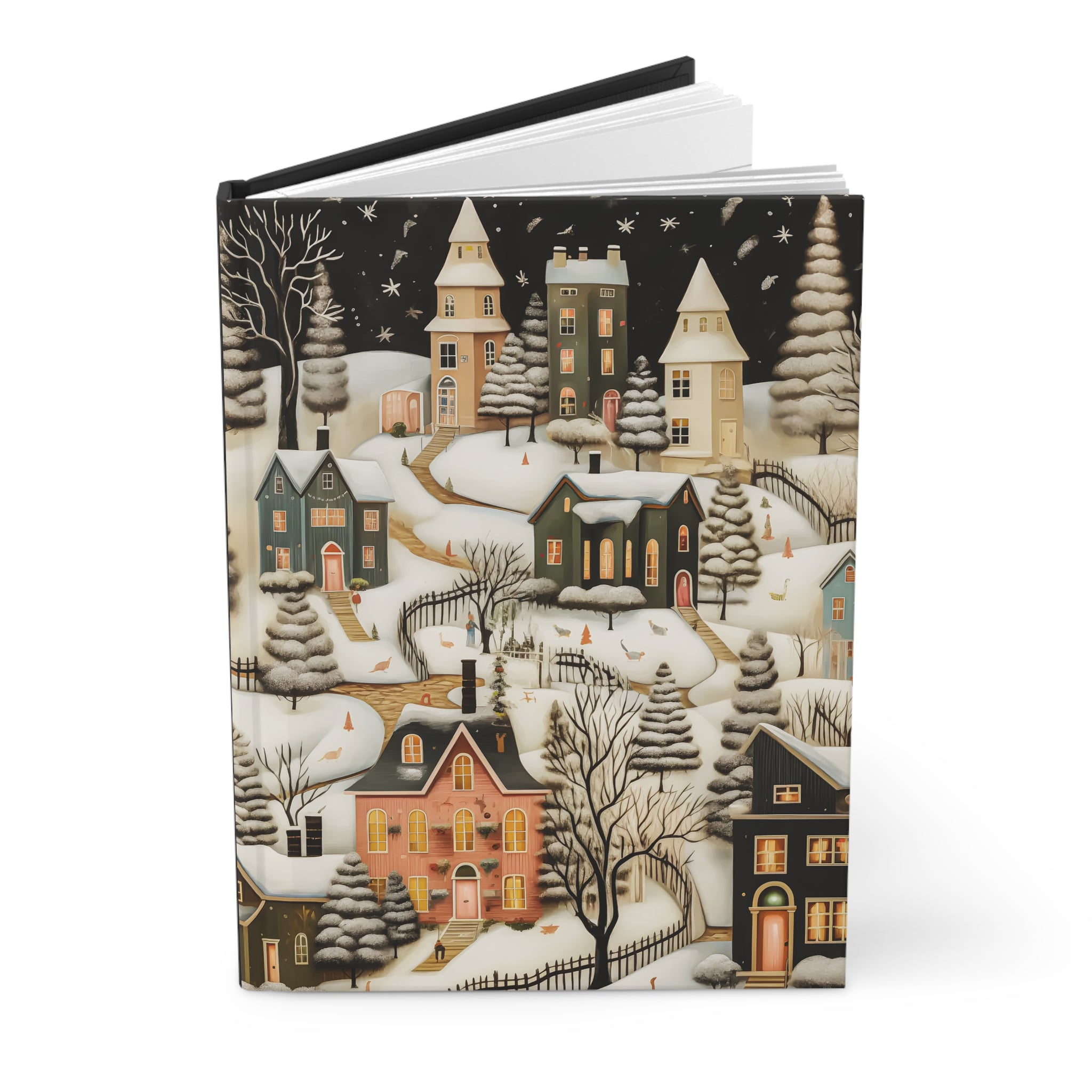Muted Whimsy Winter Journal: Lined Hardcover Notebook