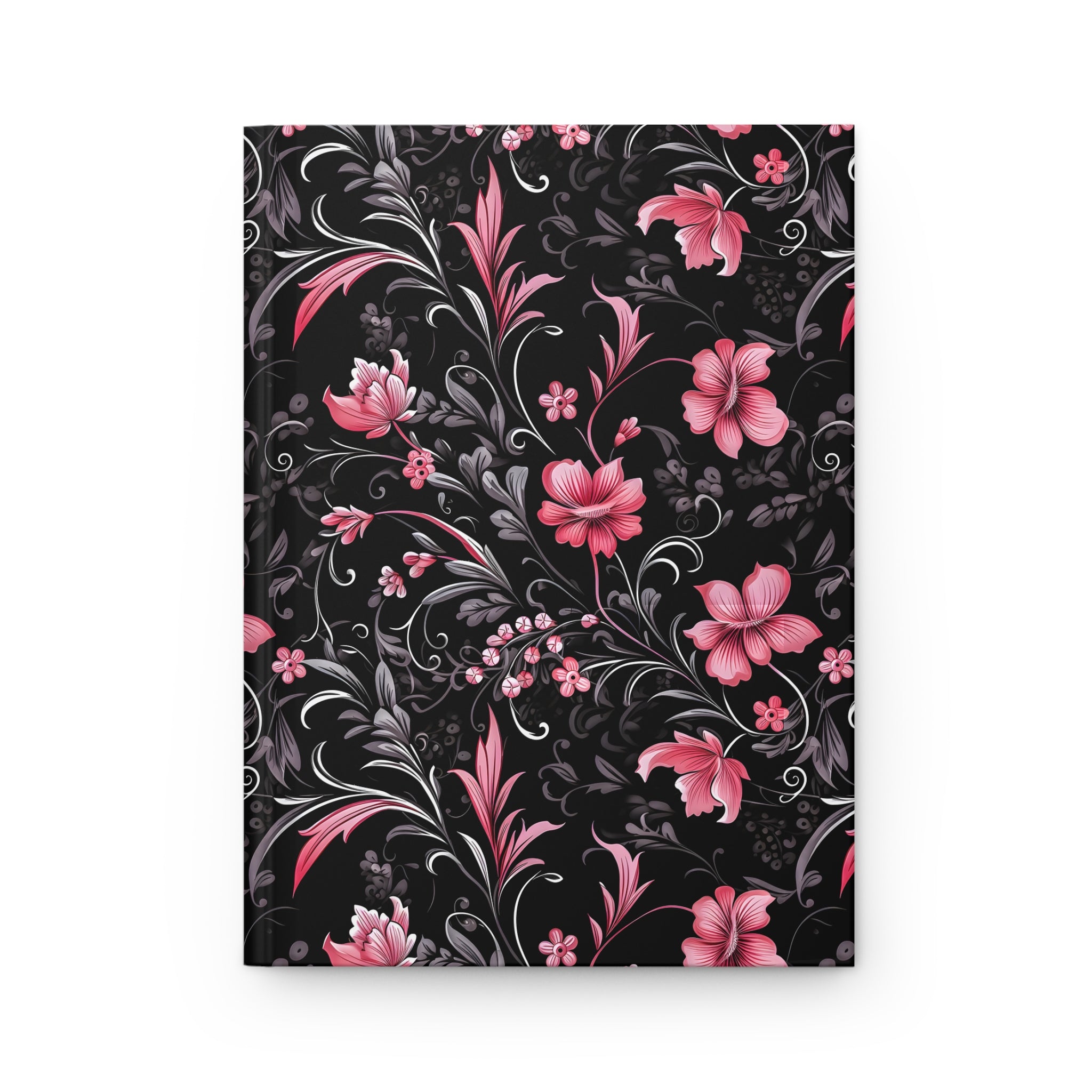 Pink Blossoms of Darkness Hardcover Notebook, 8 x 6 inch