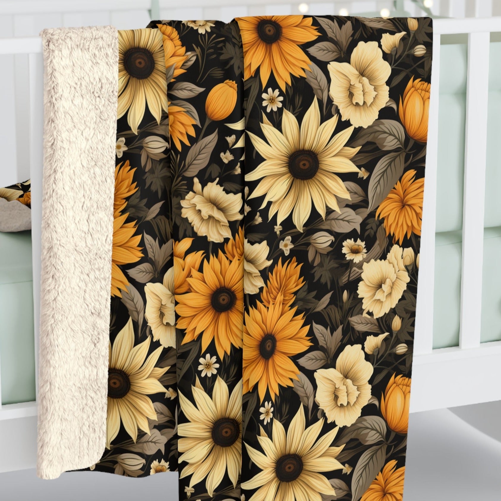 Autumn Floral Blanket: Cozy Fall Decor | Forbidden Sunflower