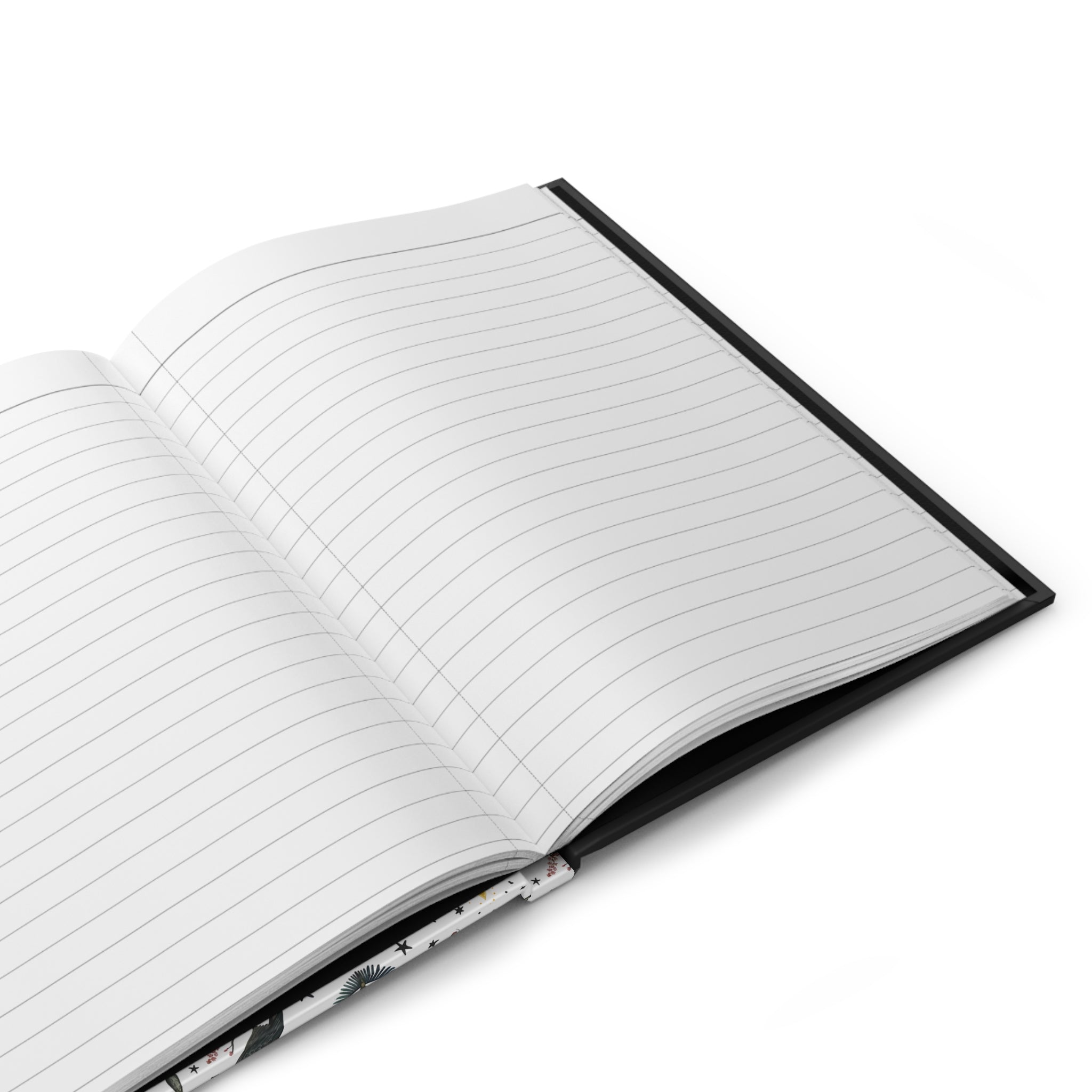 Mystical Witchy Journal opened pages with lines.