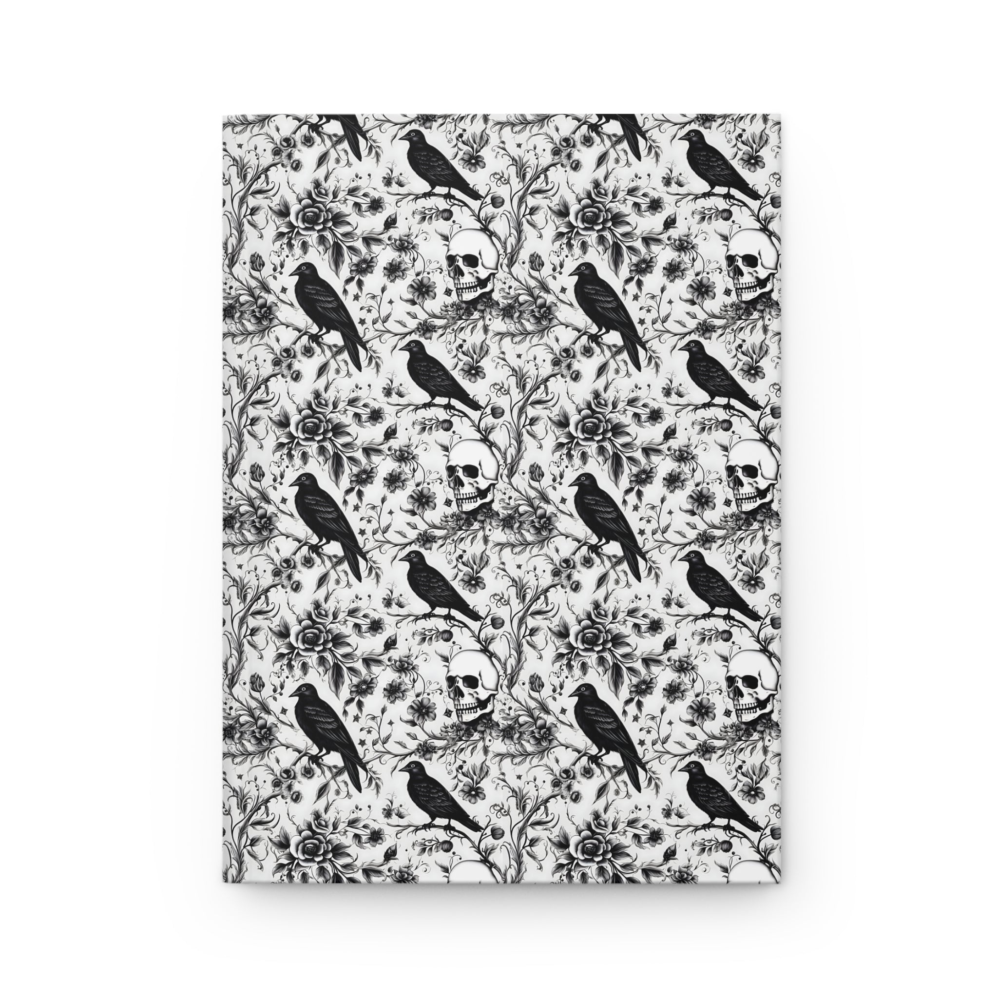 Raven Skull Garden Lined Notebook
