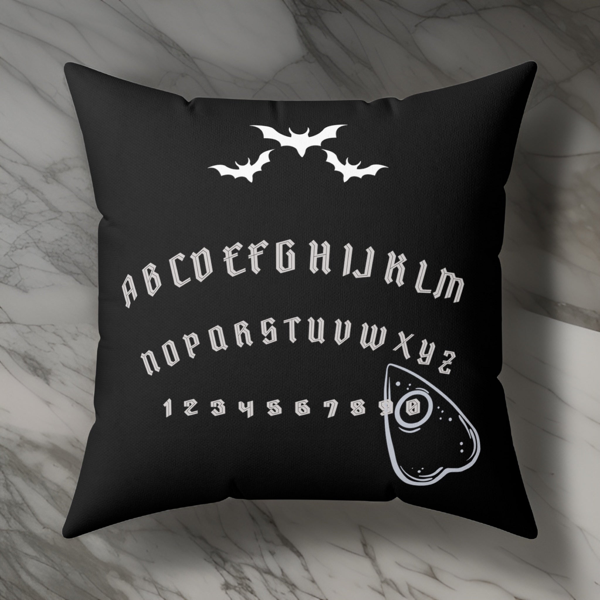 Occult Pillow – Black Spirit Board Accent | Ouija Board