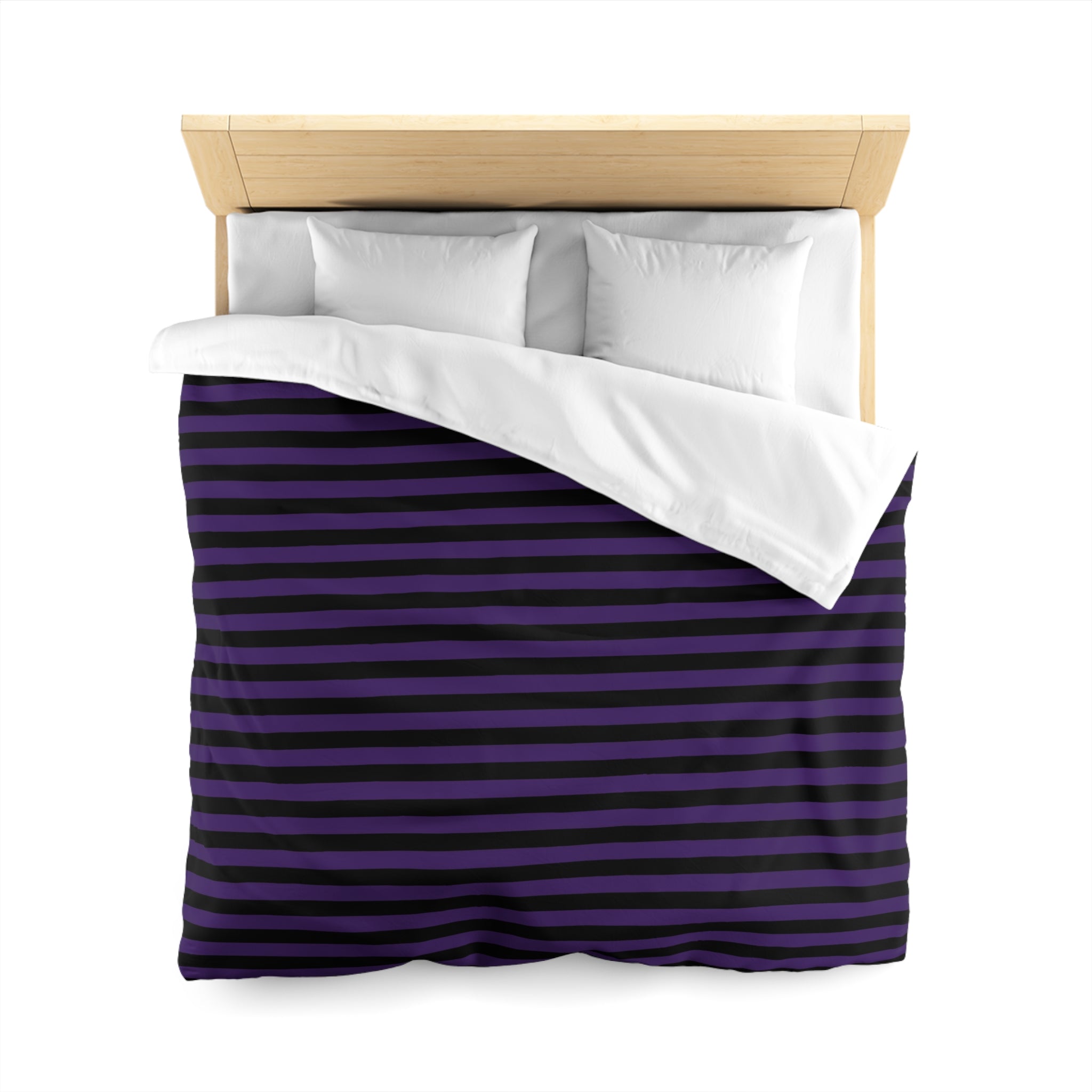 Sinister Stripes Purple and Black Striped Duvet Cover and Pillow Shams