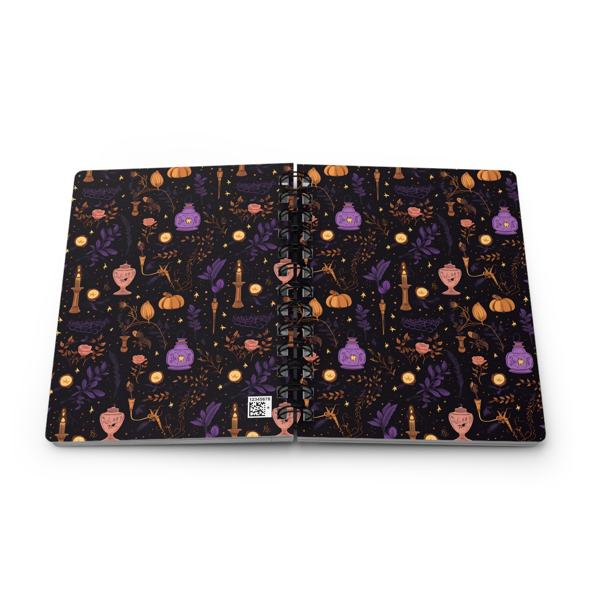 Witching Lanterns Spiral Notebook, Witchy Spiral Lined 5 x 7 inch