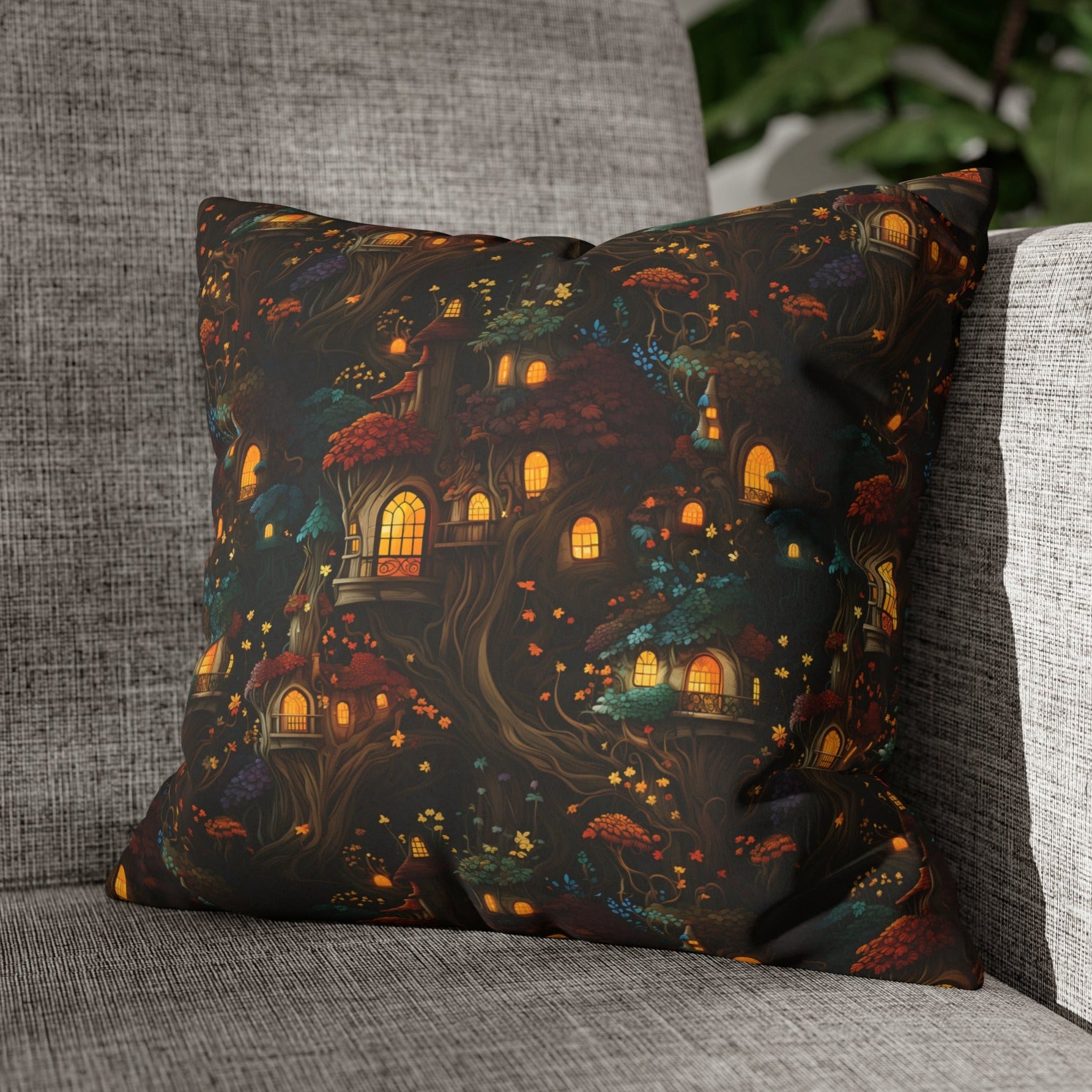 Enchanted Forest Pillow – Whimsical Decor | Fairy Hideaway