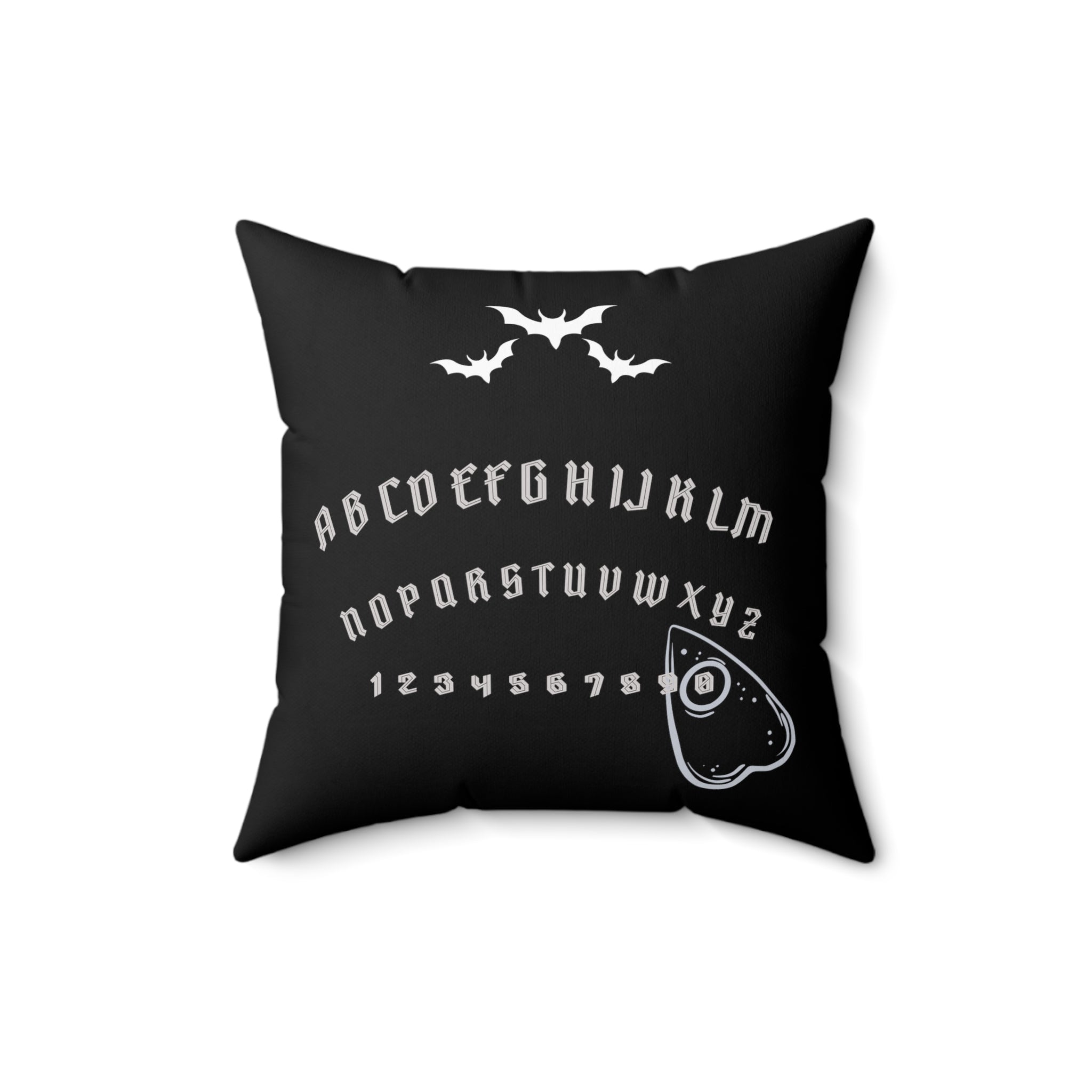 Black Ouija Board Faux Suede Pillow or Pillow Cover