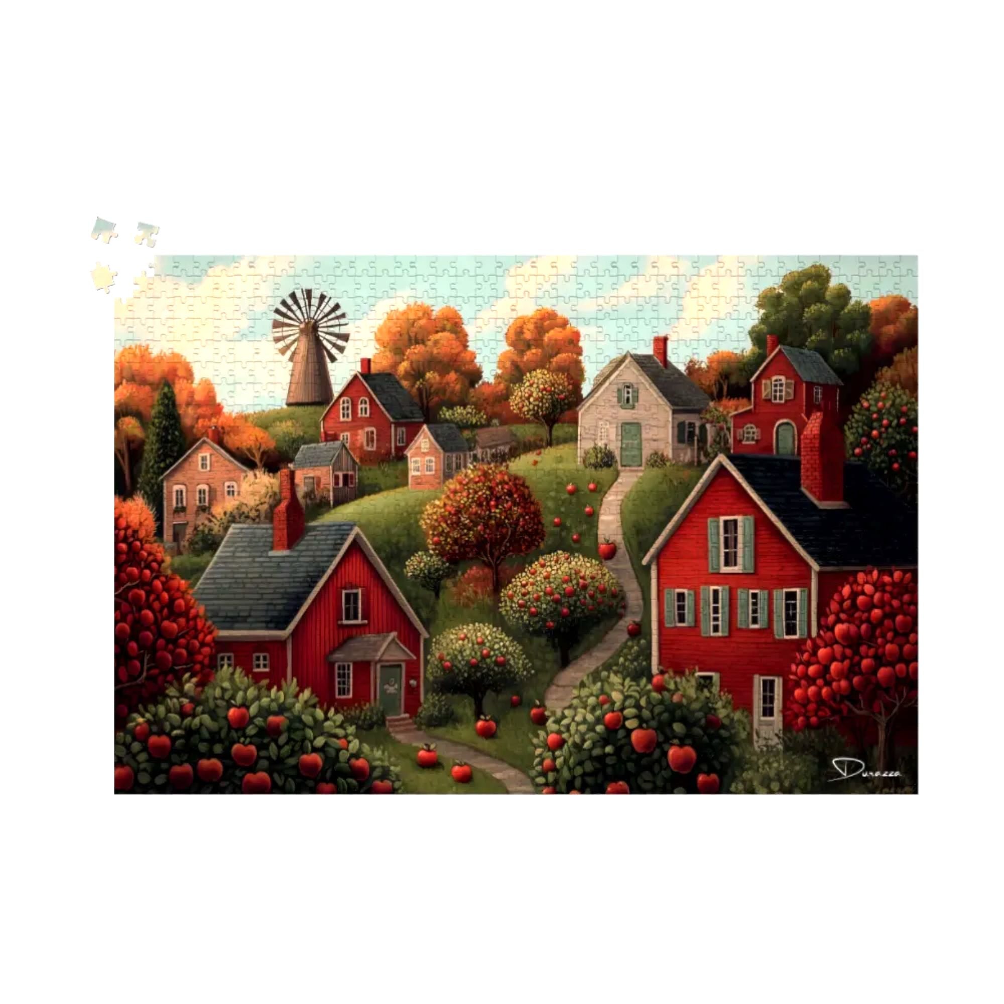 Autumn Orchard Lane Jigsaw Puzzle 500 or 1000 Piece