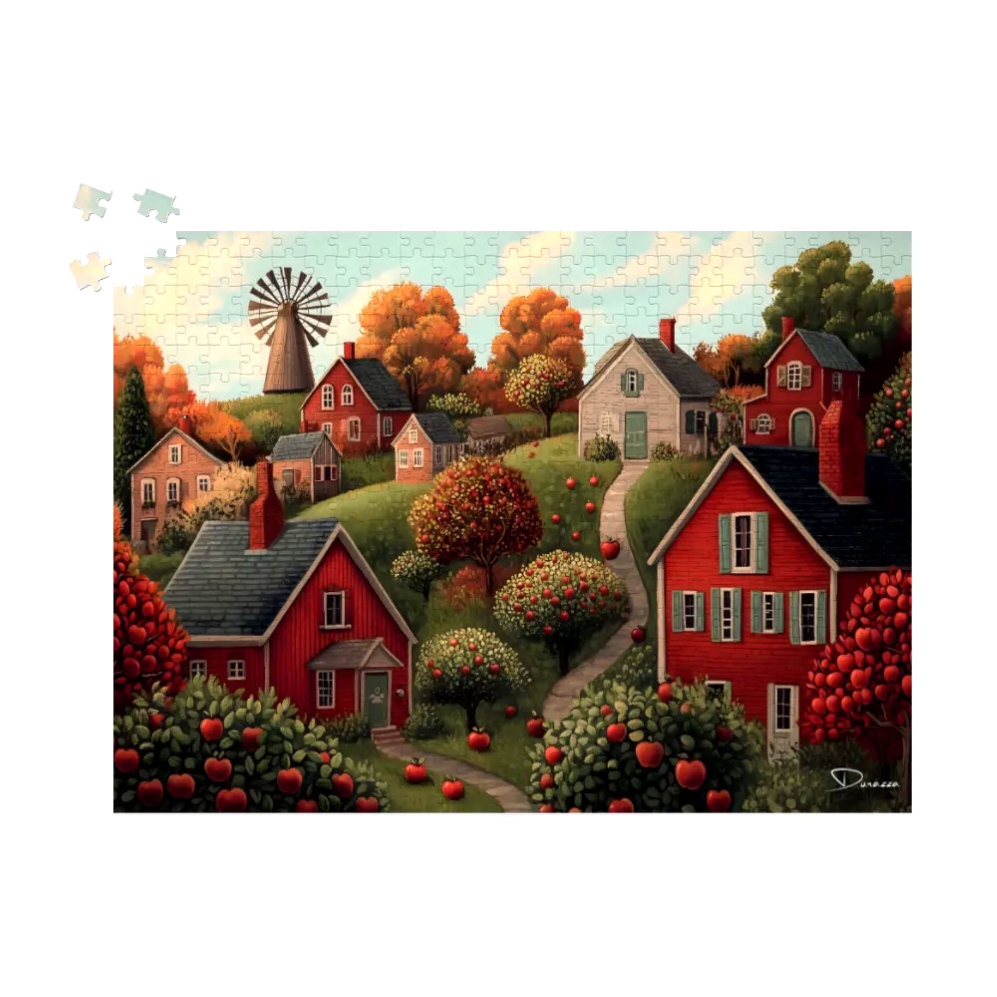 Autumn Orchard Lane Jigsaw Puzzle 500 or 1000 Piece