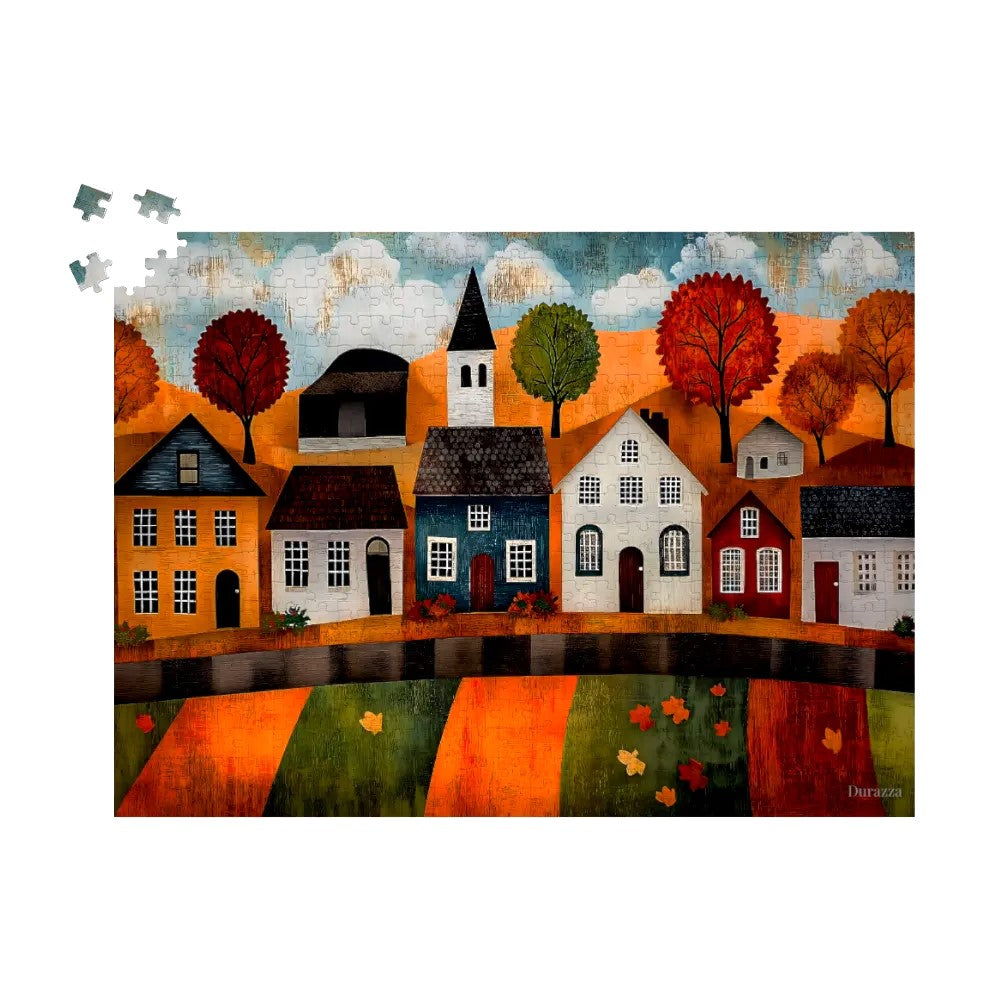 Autumn Village Vista Jigsaw Puzzle 500 or 1000 Piece