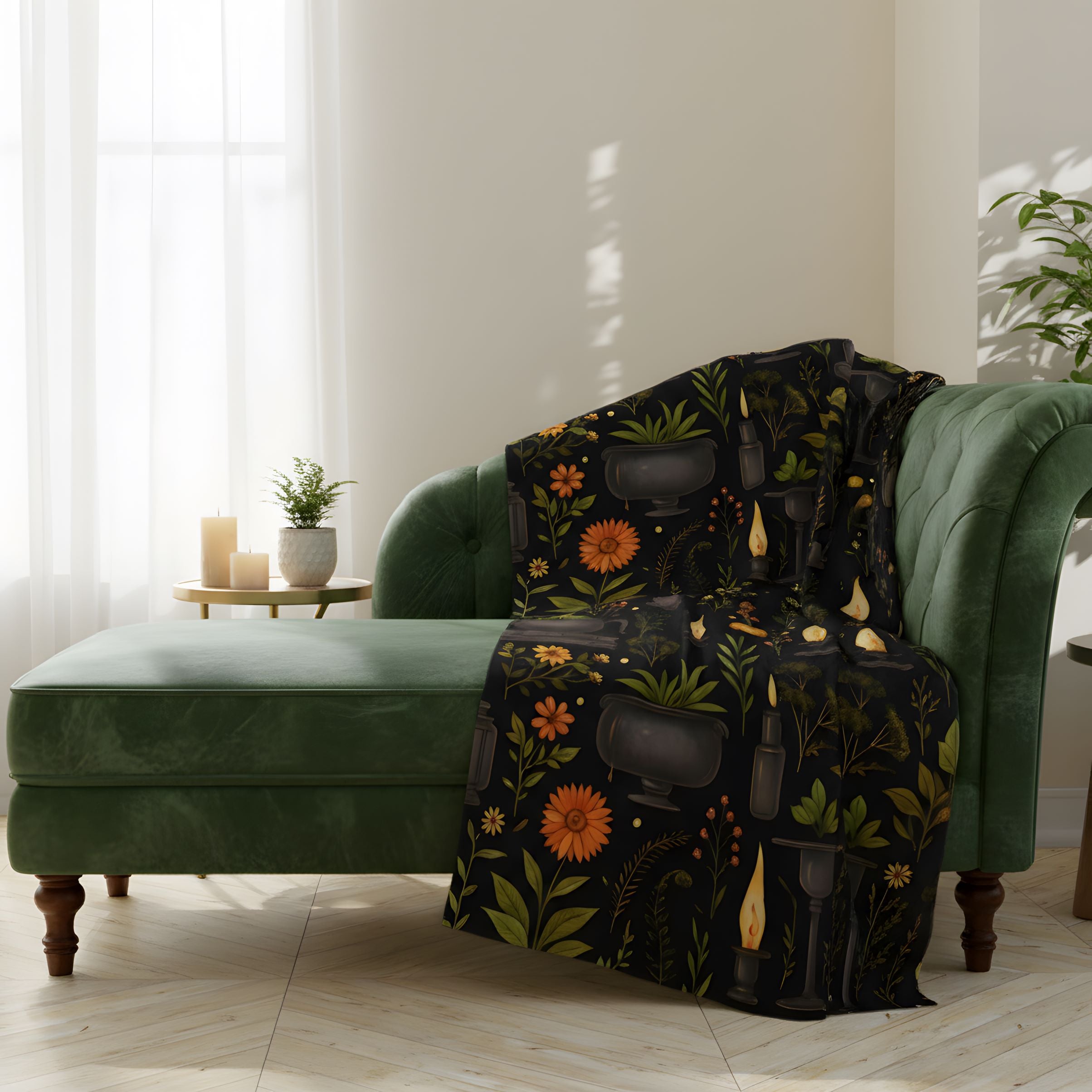 Witchy Botanical Blanket 50x60-60x80 | Herbal Grimoire - Durazza