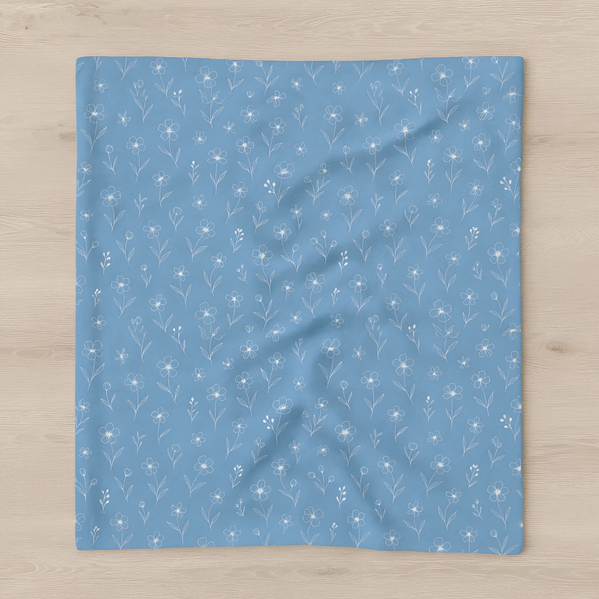 Blue Floral Throw Blanket – 50×60 Luxury Botanical | Spa Cottage