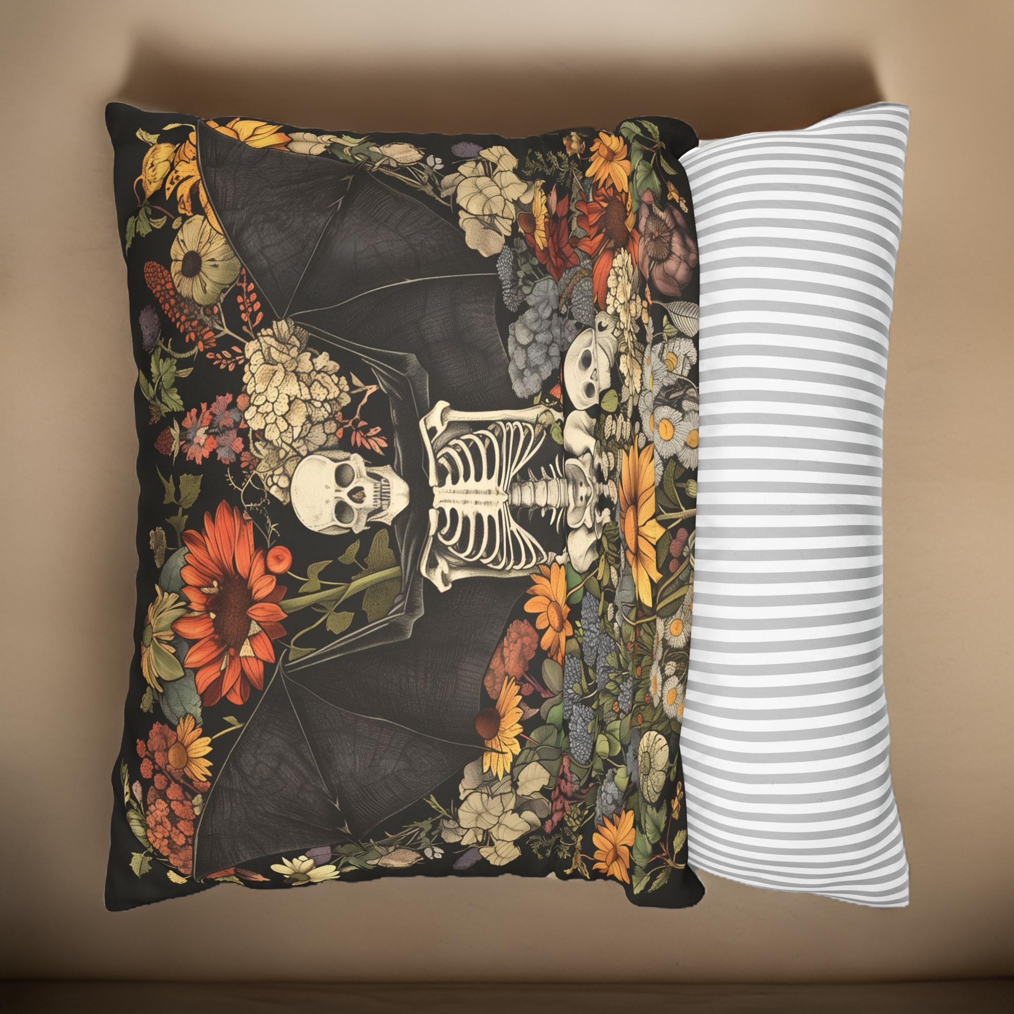 Bat Skeleton Pillow – Gothic Halloween Decor | Midnight Wings