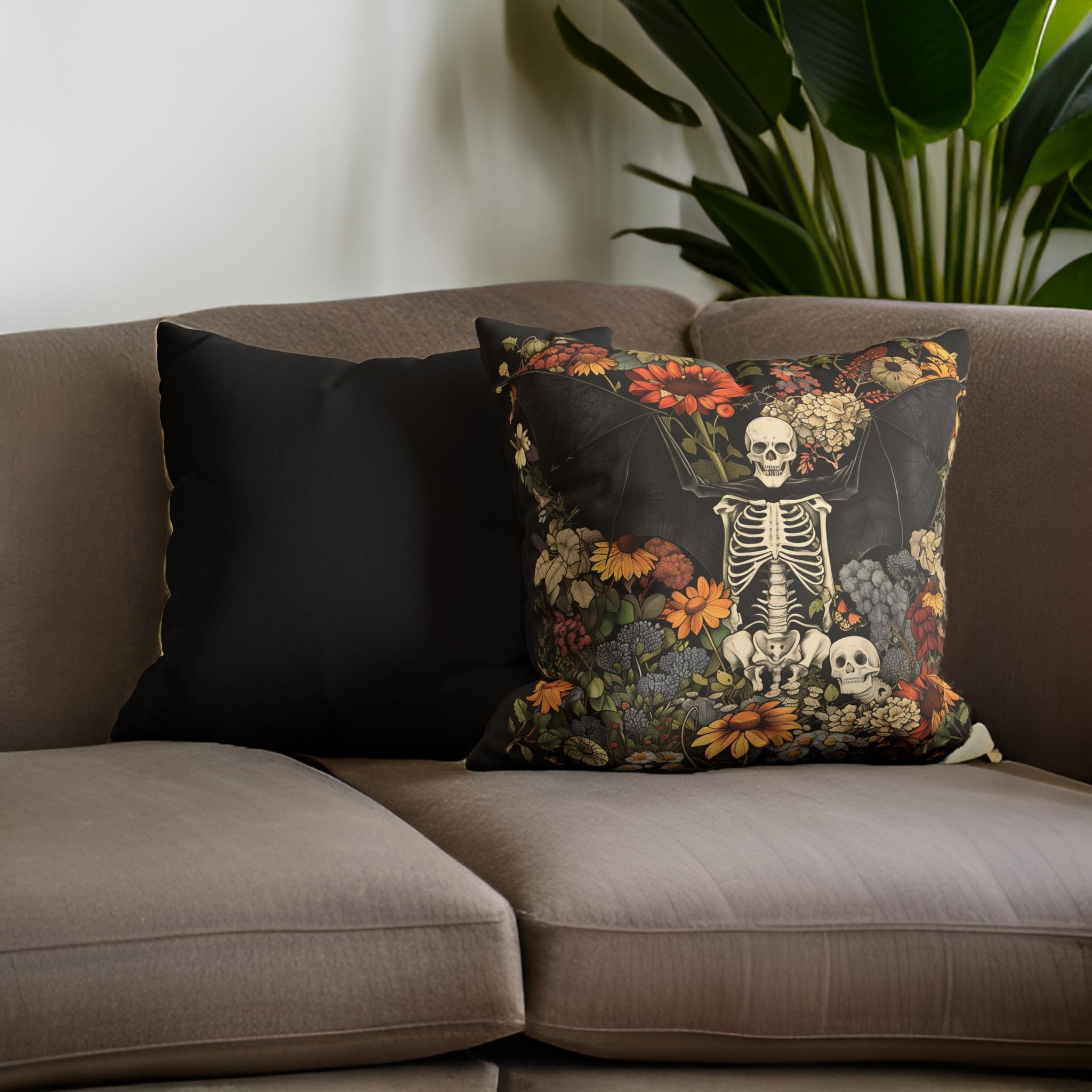 Bat Skeleton Pillow – Gothic Halloween Decor | Midnight Wings
