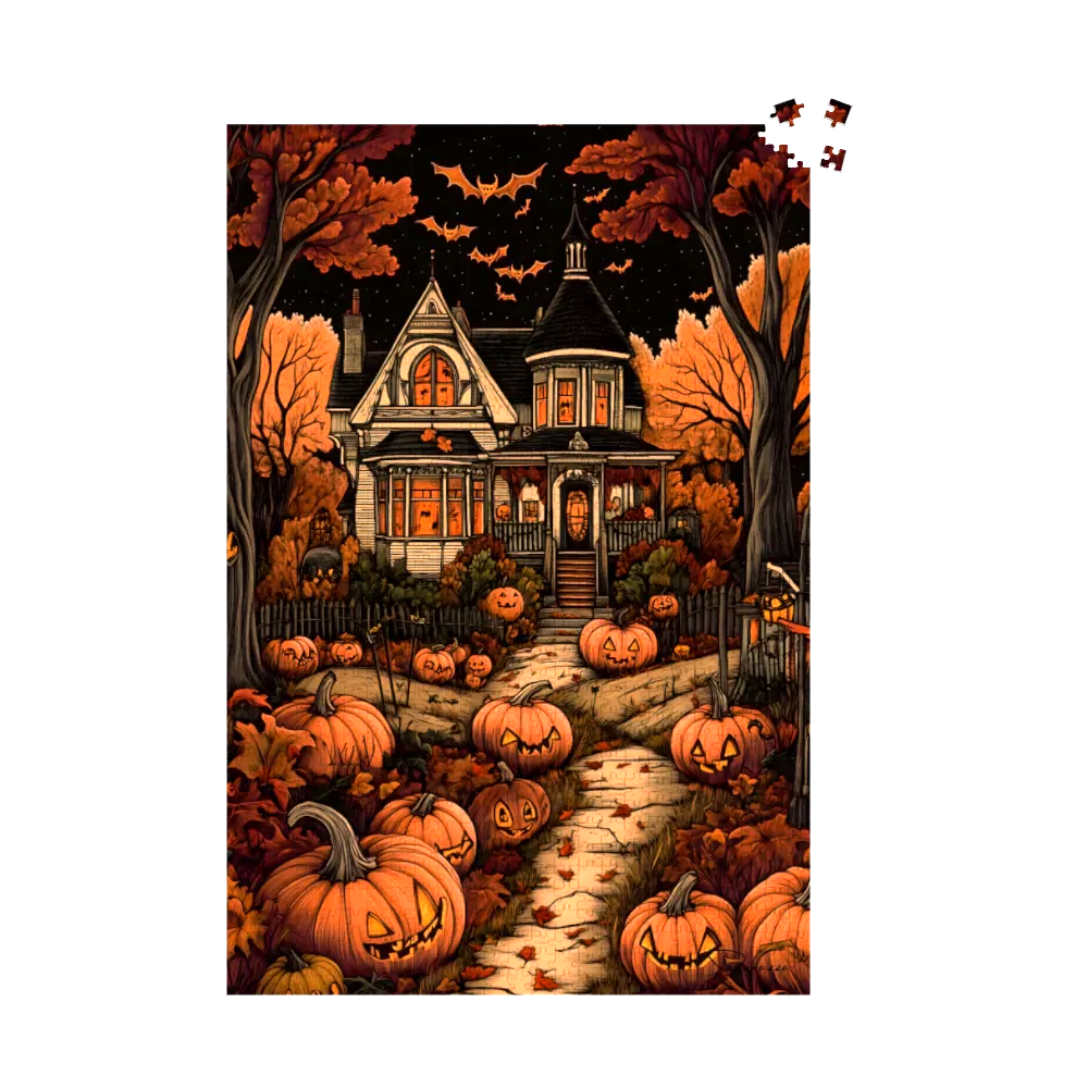 Batty Manor Halloween Jigsaw Puzzle 500 or 1000 Piece