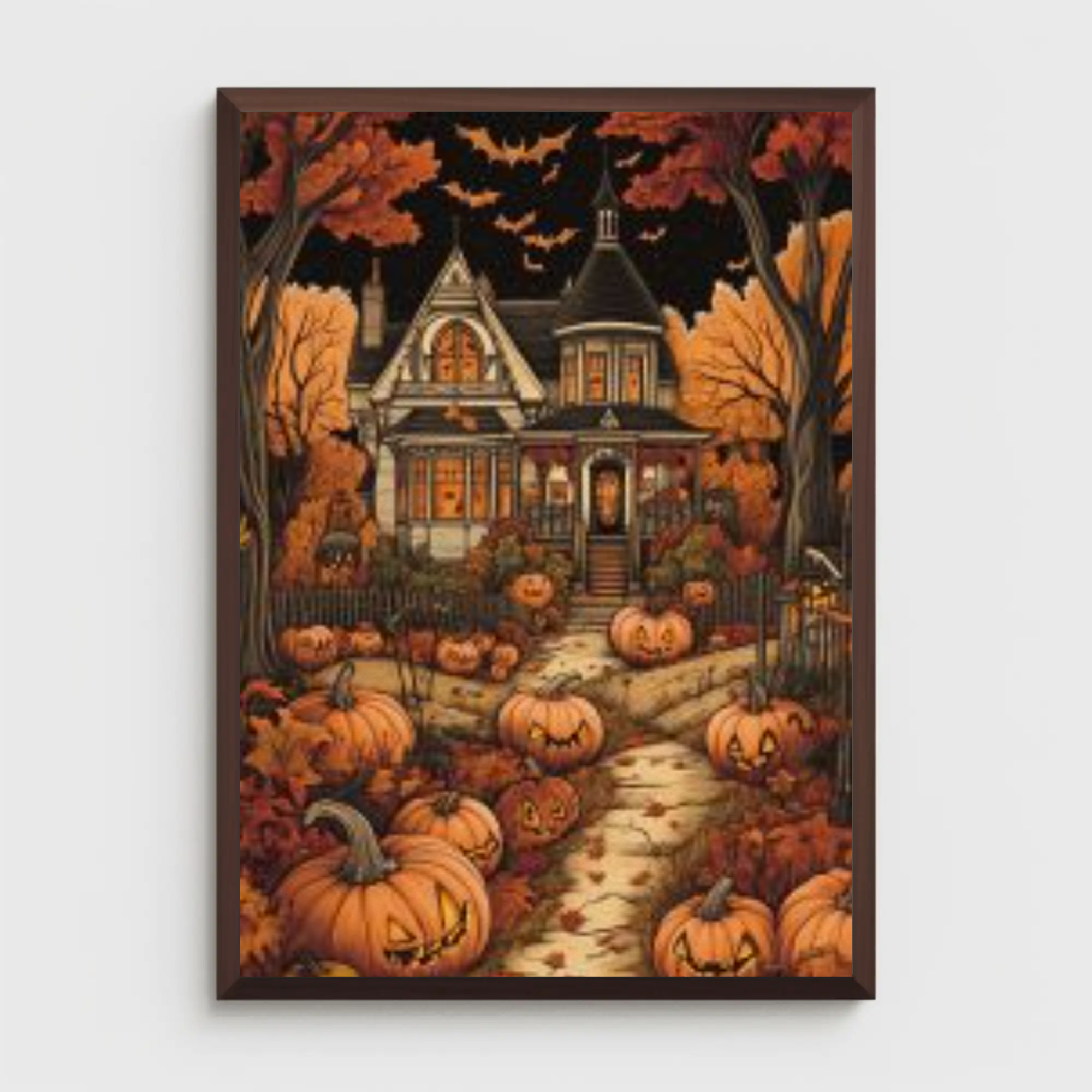 Halloween Wall Art - Gothic Victorian House | Batty Manor