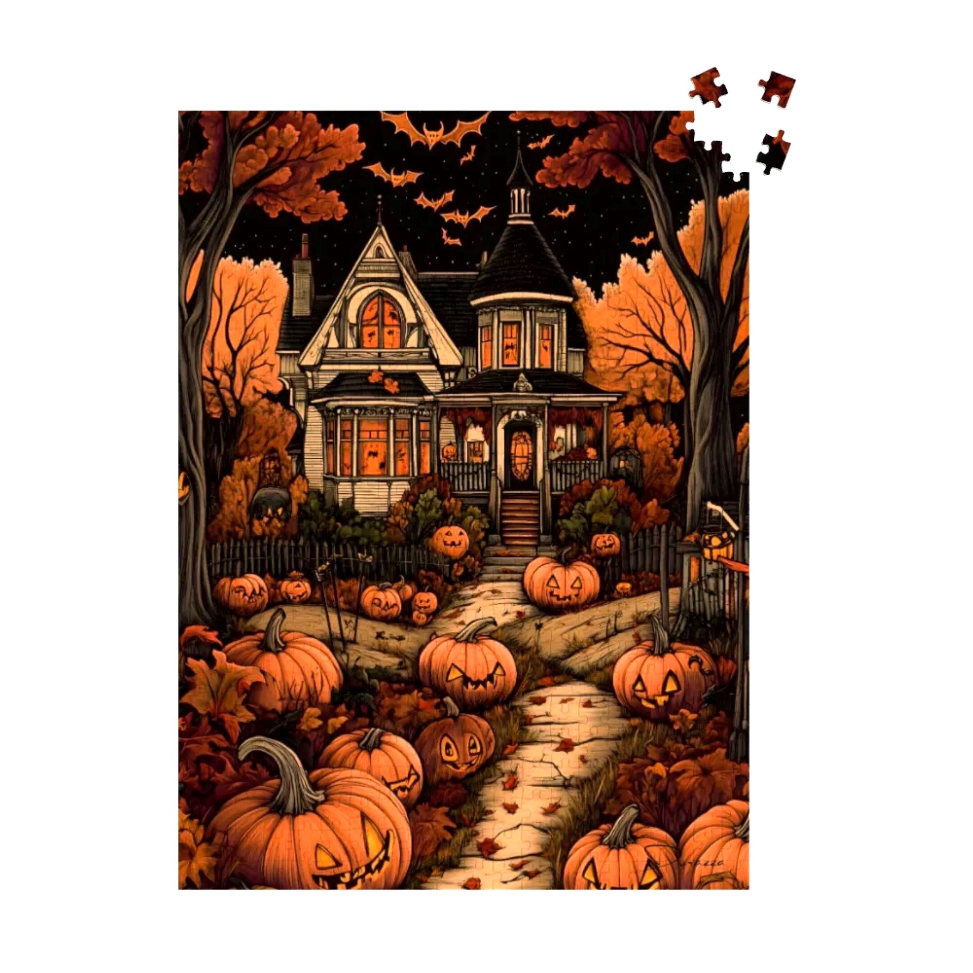 Batty Manor Halloween Jigsaw Puzzle 500 or 1000 Piece
