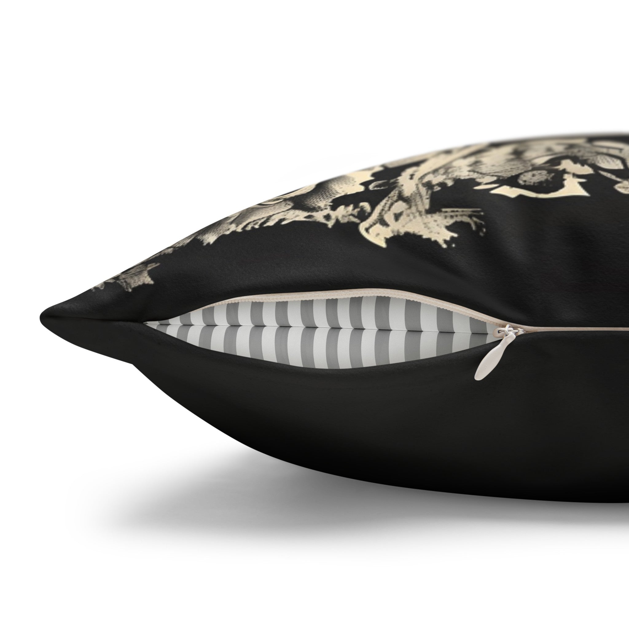 Gothic Skeleton Pillow – Halloween Decor | Black and Bones