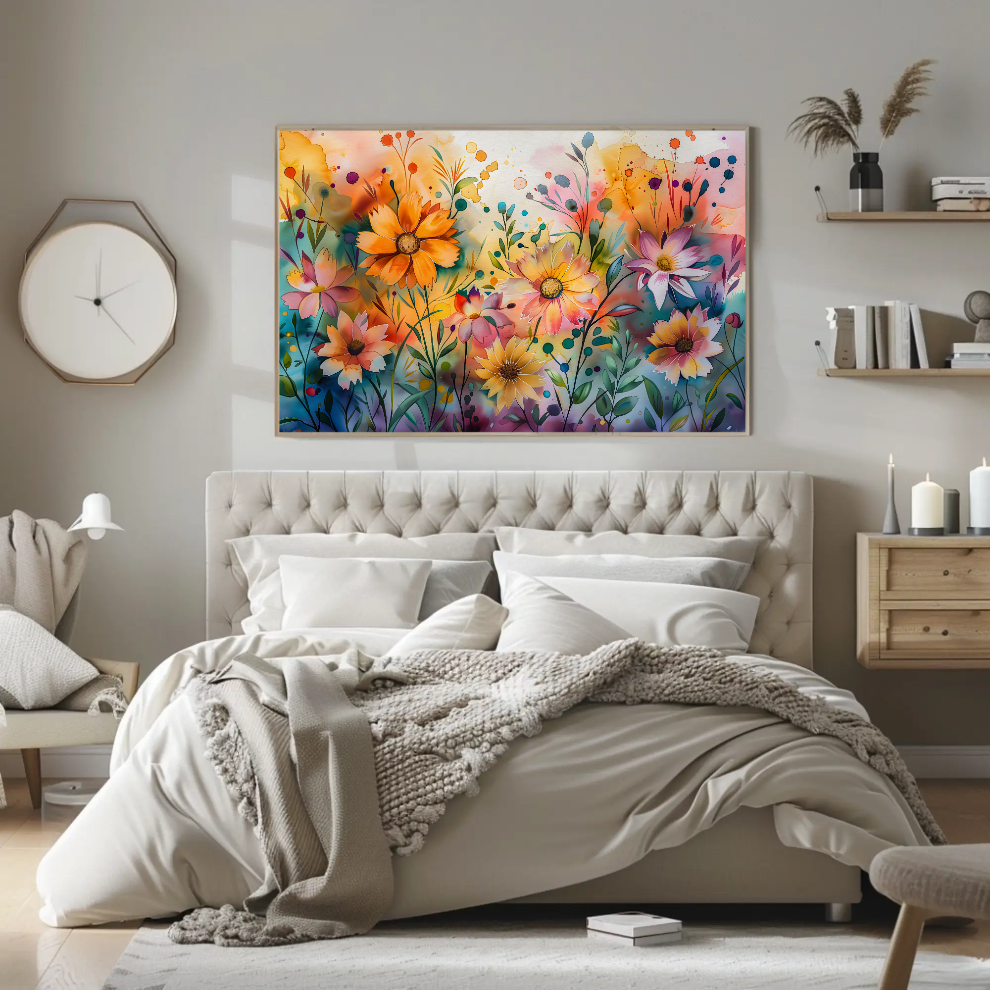 Blooming Whimsy Wall Art: Watercolor Painting