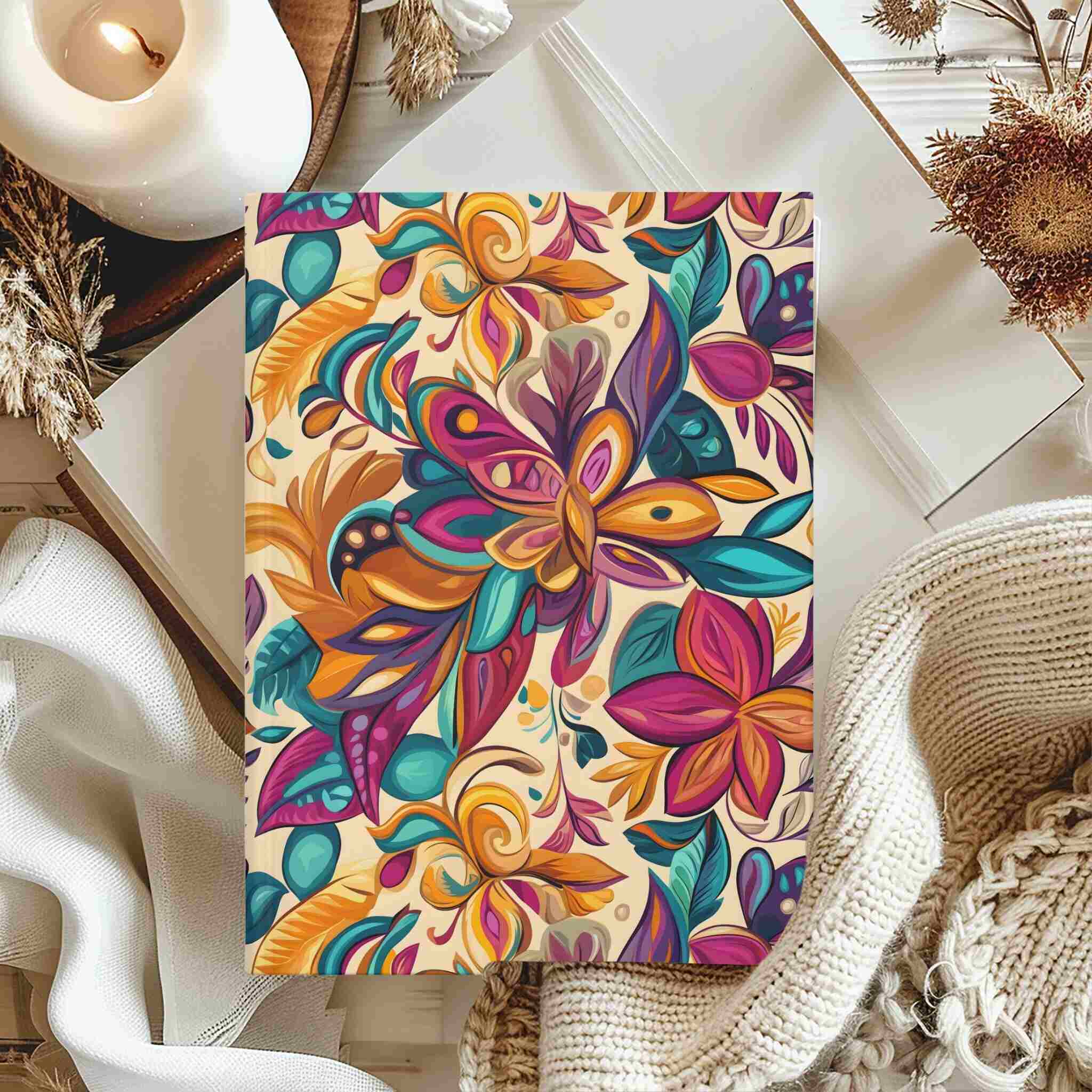 Floral Office Notebook – Colorful Journal | Boho Botanica