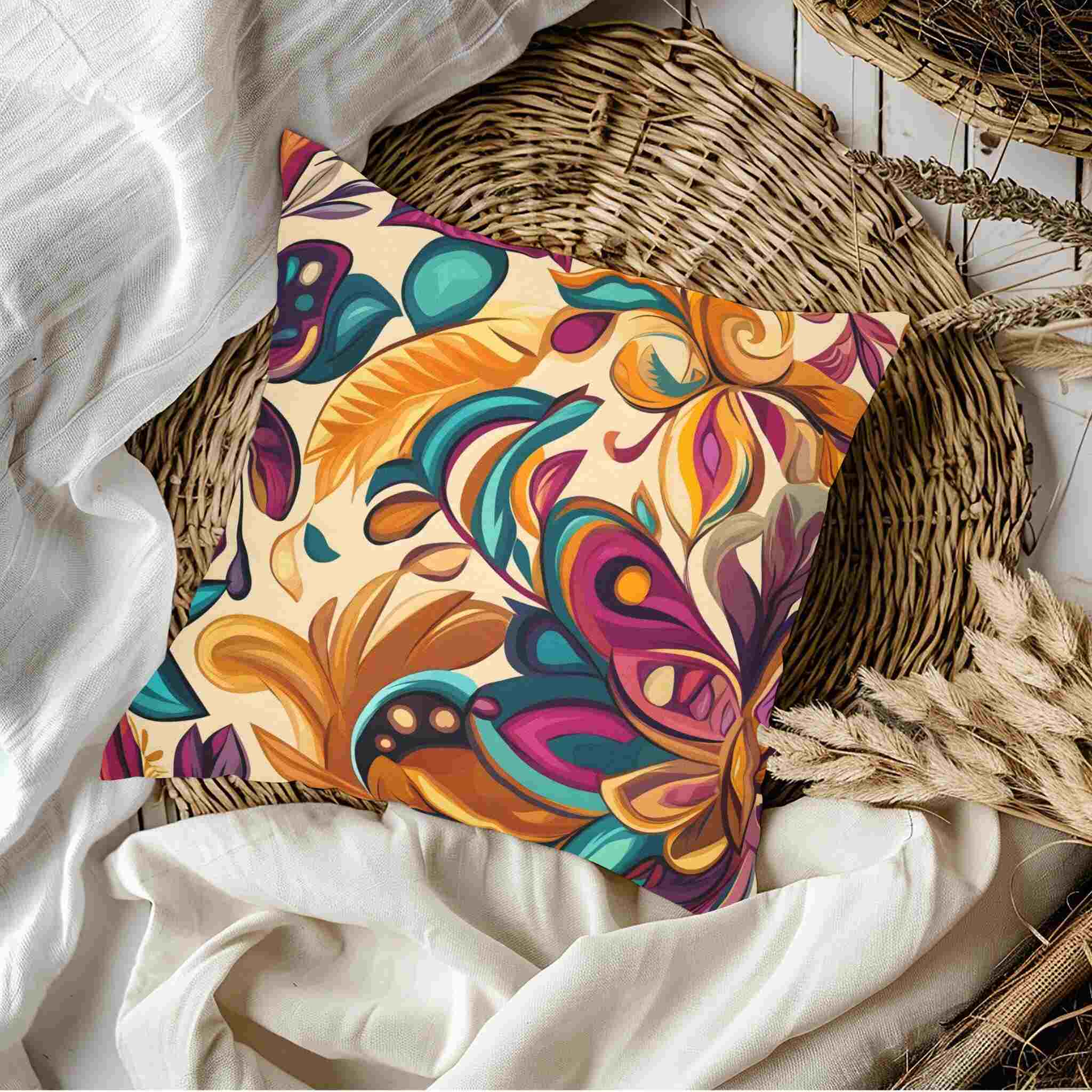 Floral Throw Pillow – Maximalist Boho Decor | Boho Botanica