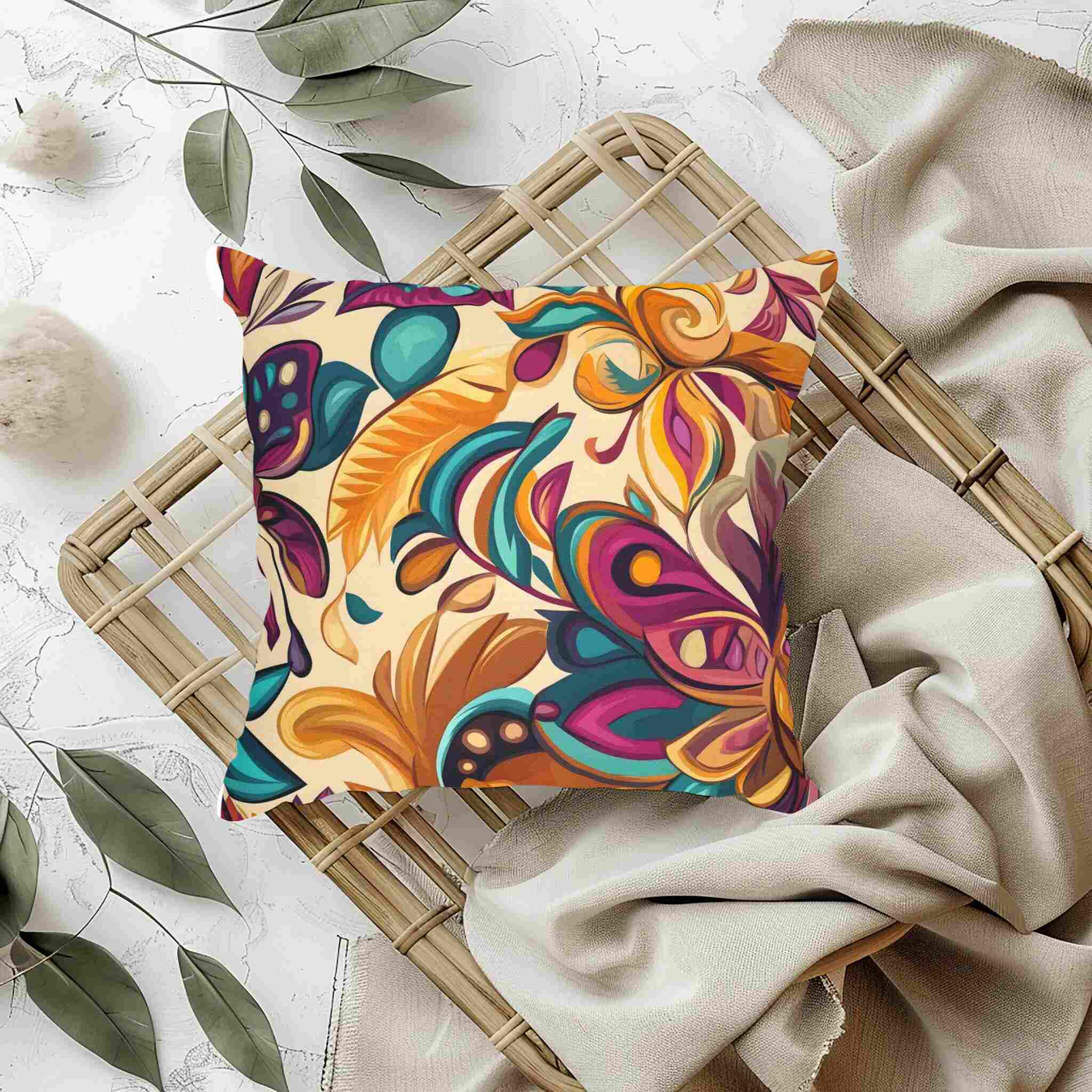 Floral Throw Pillow – Maximalist Boho Decor | Boho Botanica