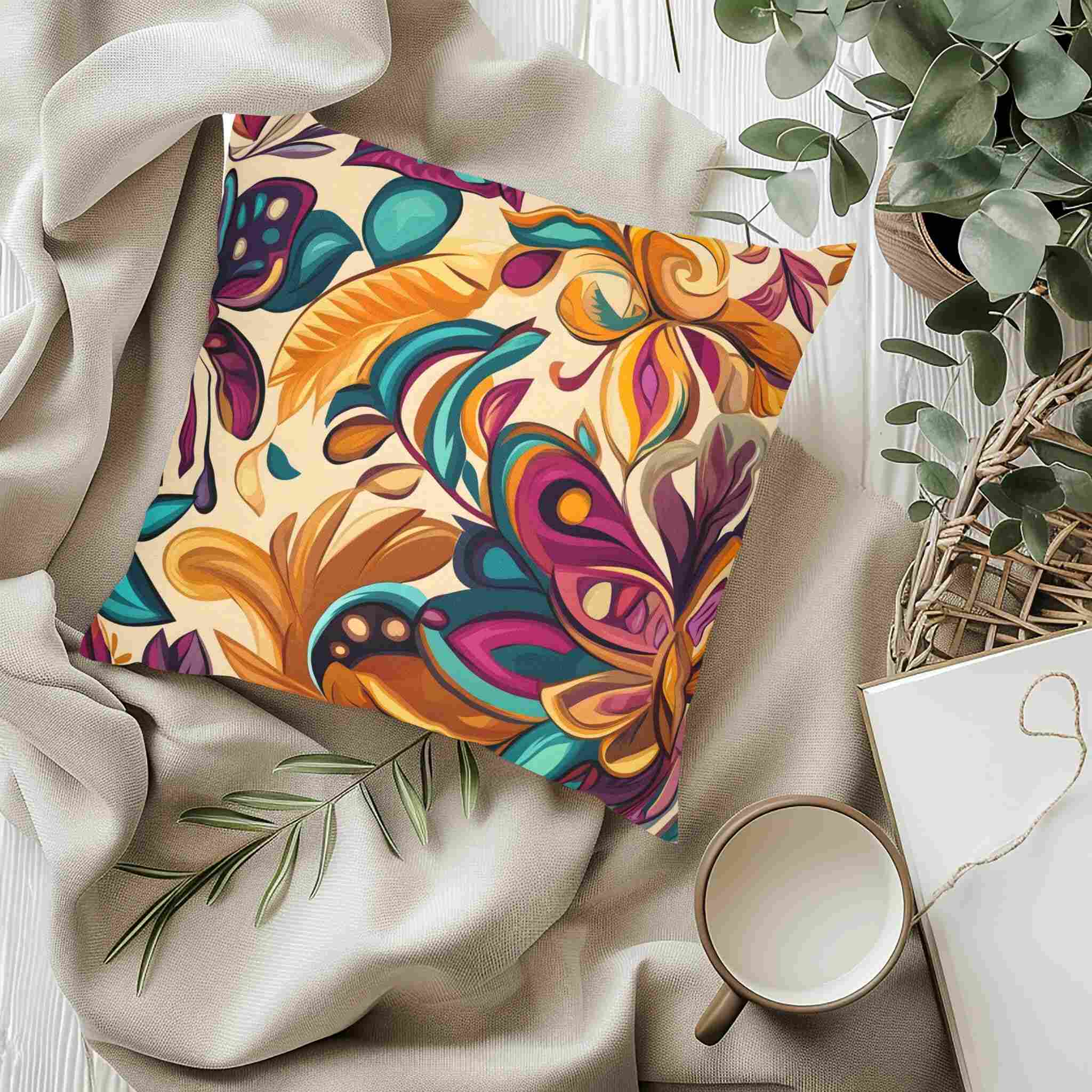 Floral Throw Pillow – Maximalist Boho Decor | Boho Botanica