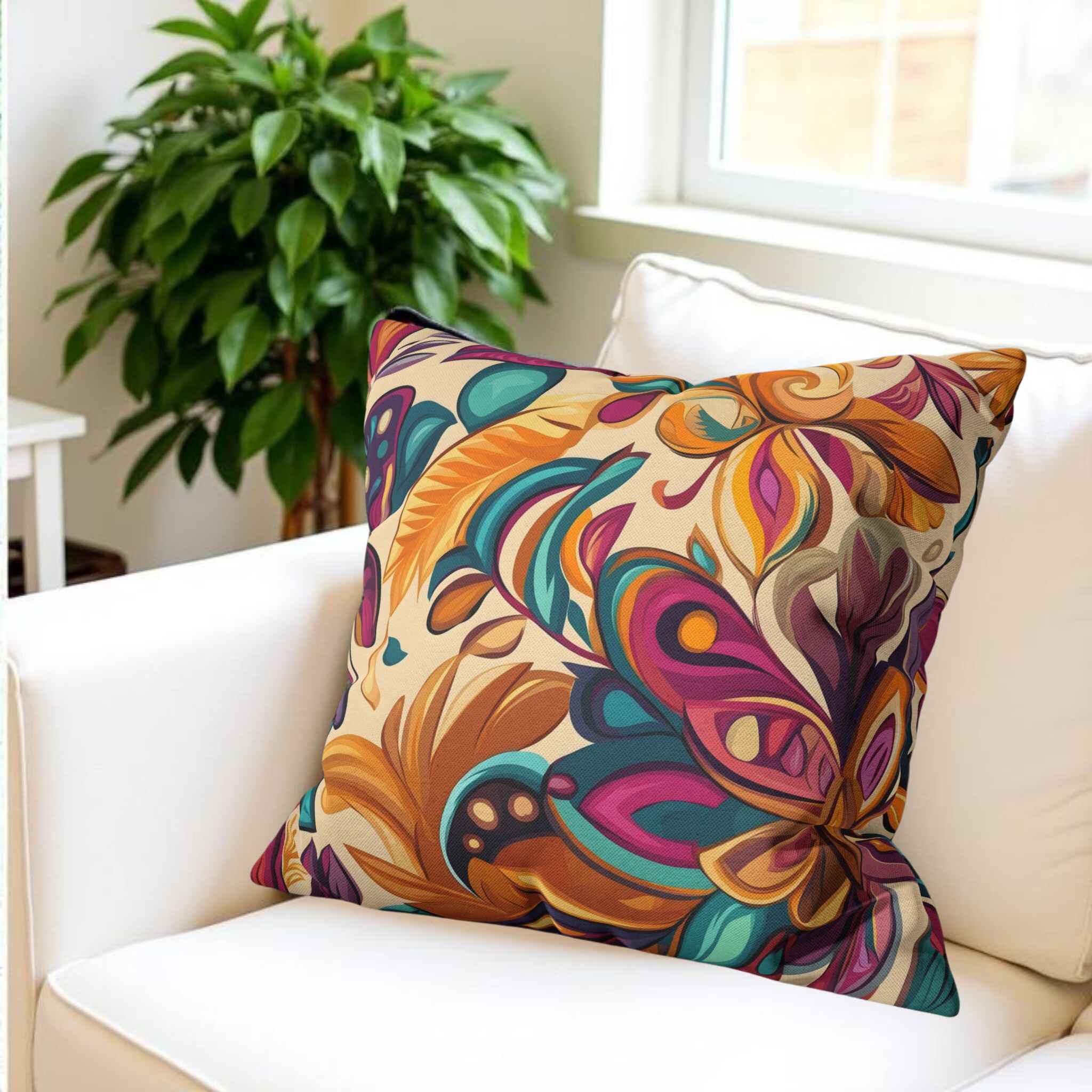 Floral Throw Pillow – Maximalist Boho Decor | Boho Botanica