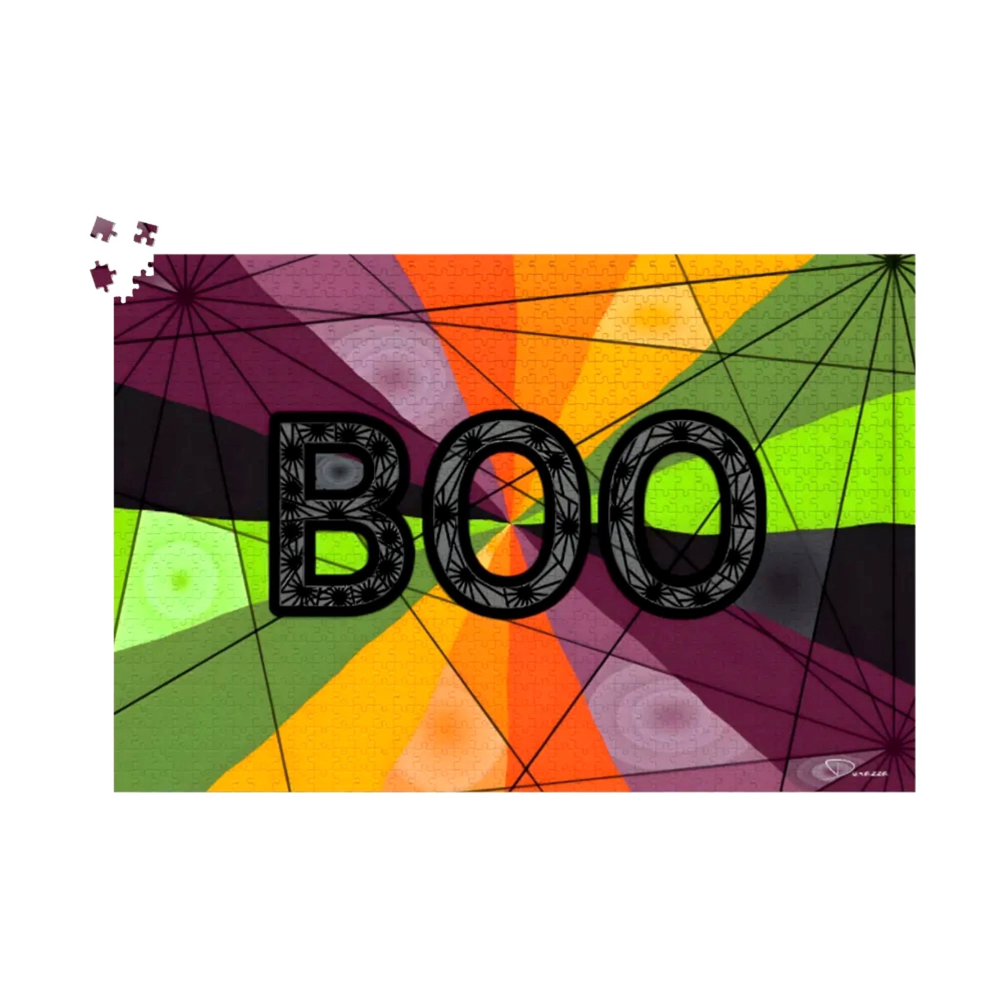 Halloween Puzzle - Boo Typography and Spiderwebs | BOO Blast