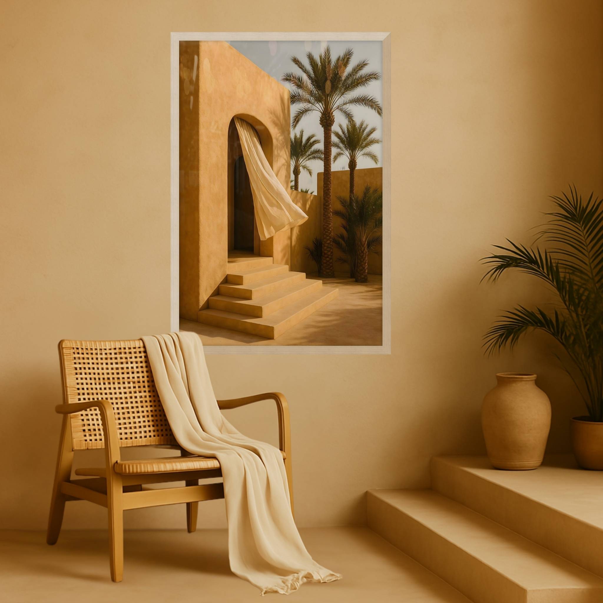 Mediterranean Arch Wall Art: Linen Entryway | Breeze Passage