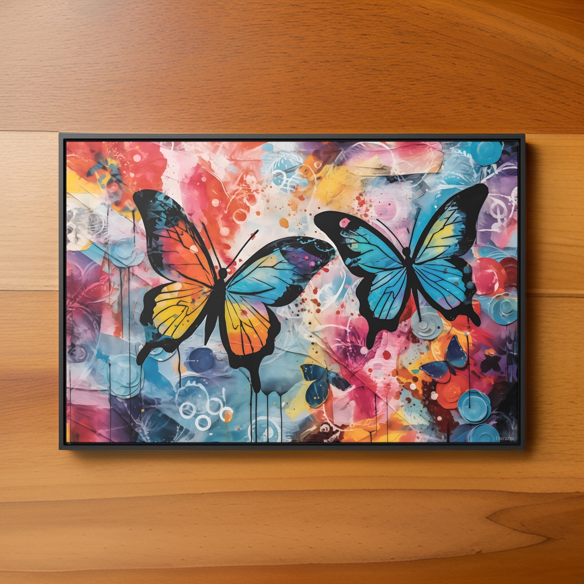 Butterfly Burst Wall Art: Vibrant Watercolor Painting