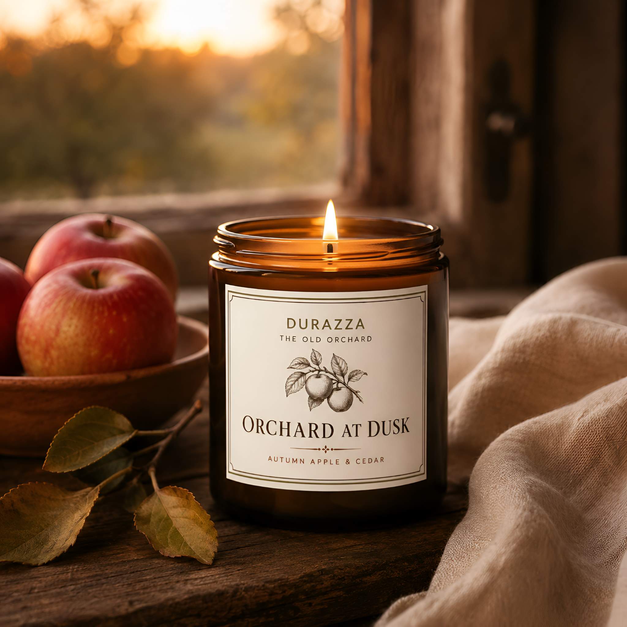 Vintage Apple Cedar Scented Candle, 9 oz | Orchard at Dusk