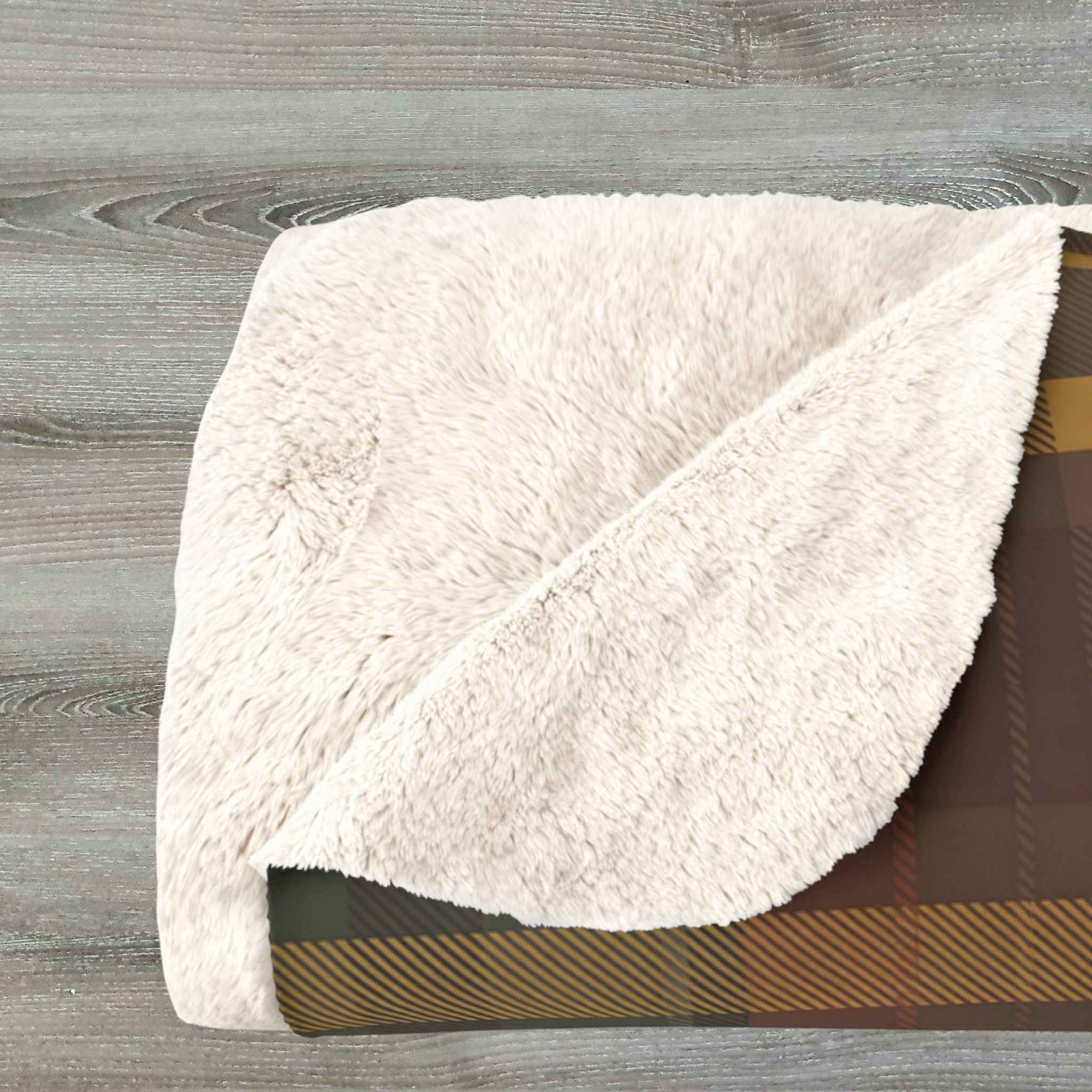 Plaid Throw Blanket – Sherpa or Velveteen Accent | Cabin Check