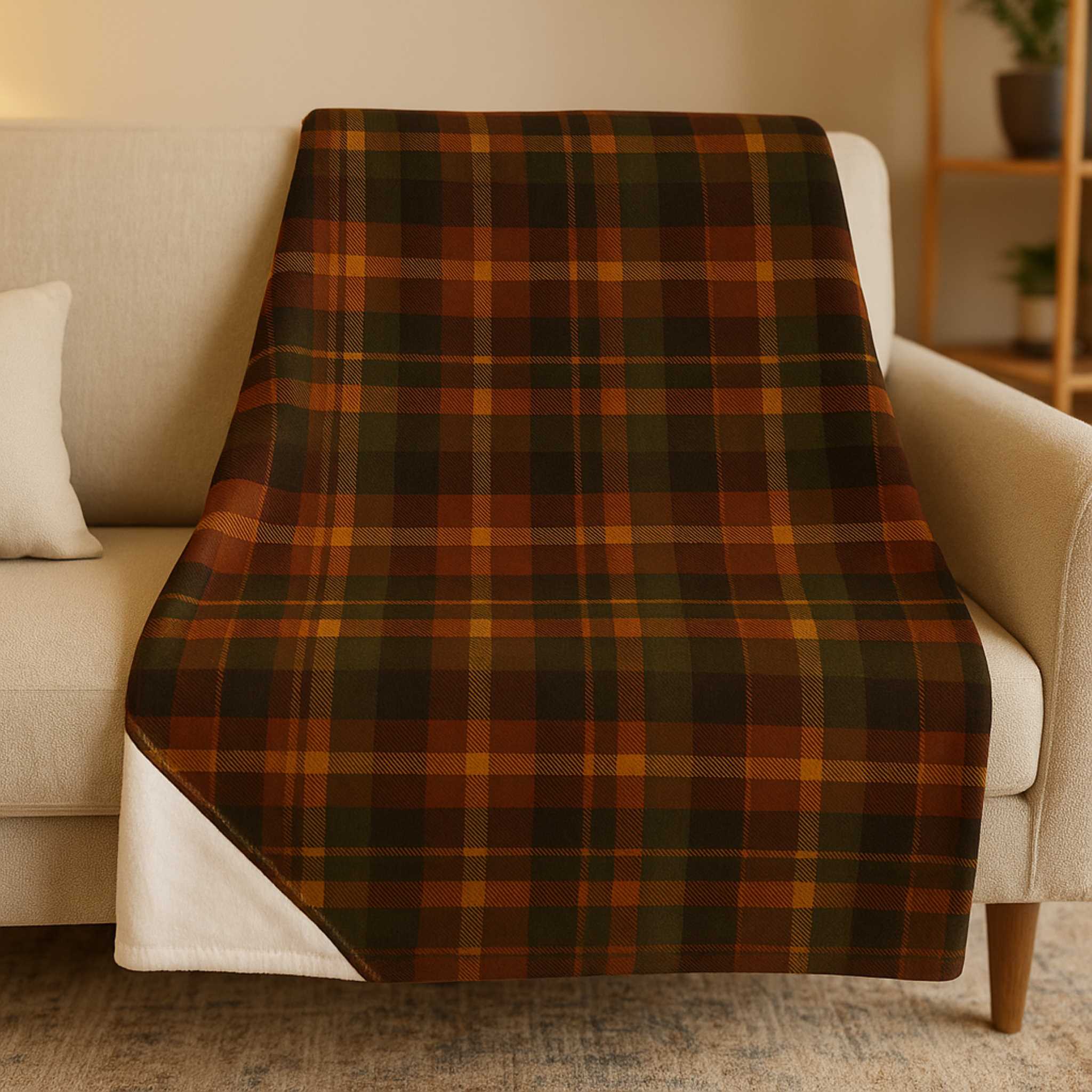 Plaid Throw Blanket – Sherpa or Velveteen Accent | Cabin Check