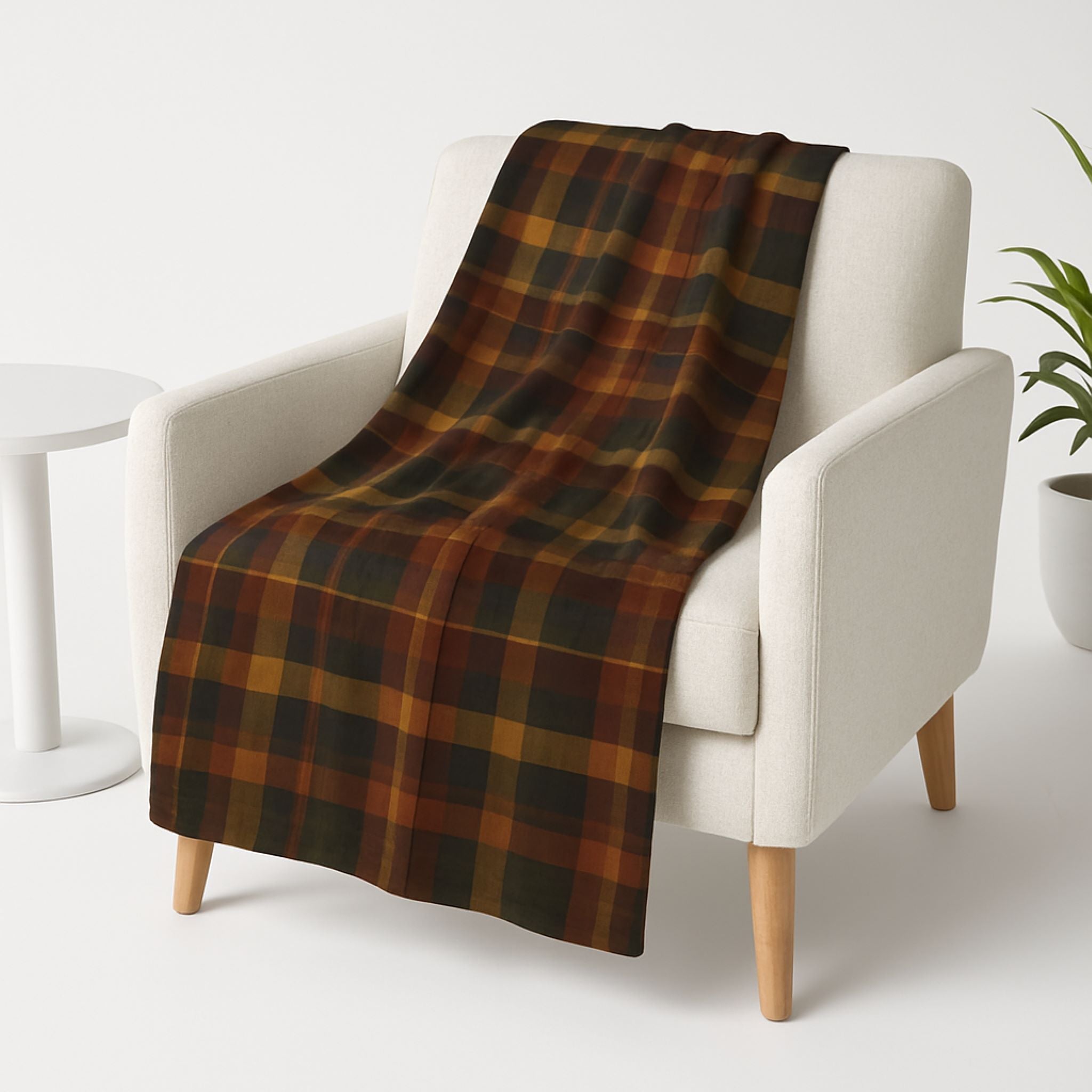 Plaid Throw Blanket – Sherpa or Velveteen Accent | Cabin Check