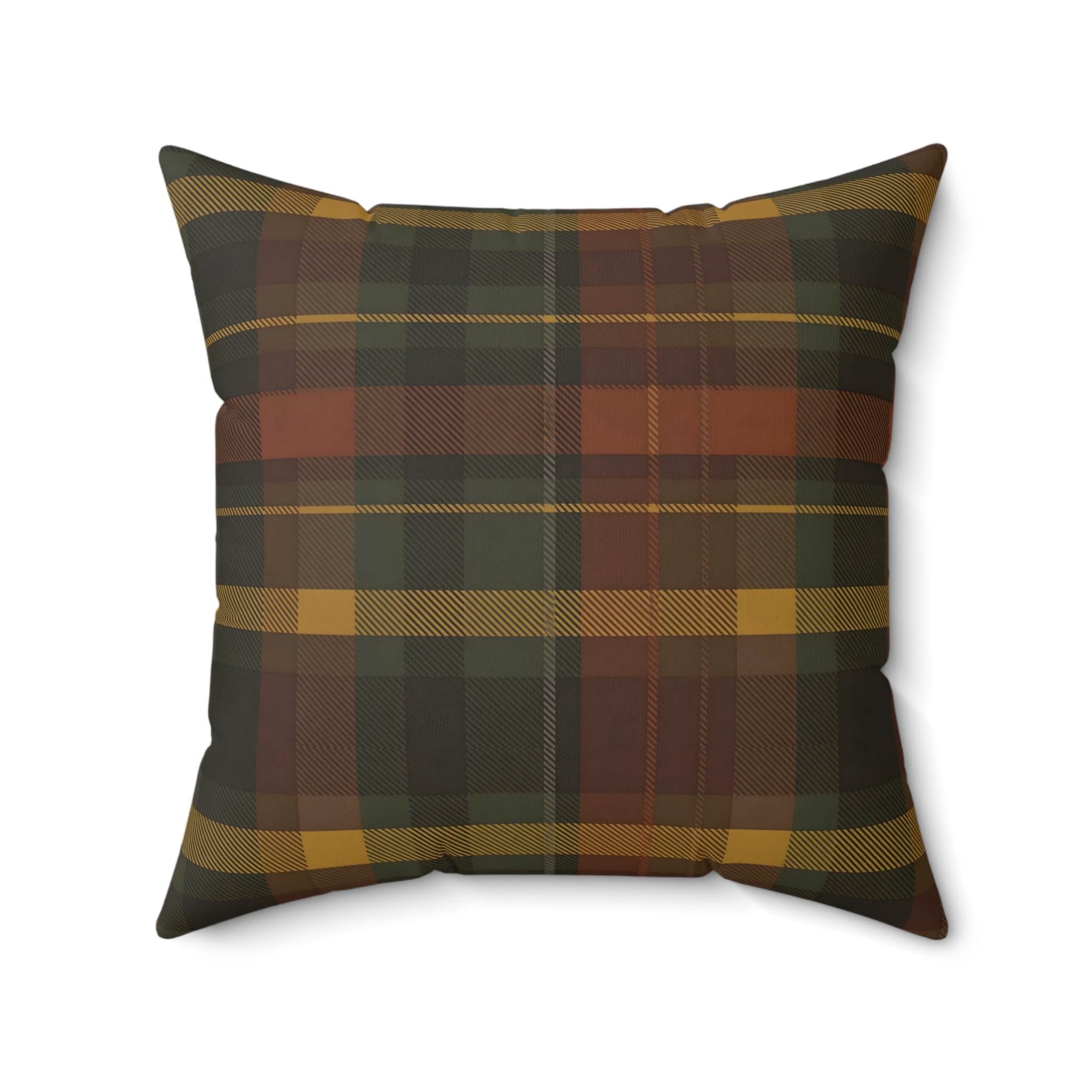 Plaid Throw Pillow – Woven Rustic Cushion | Cabin Check