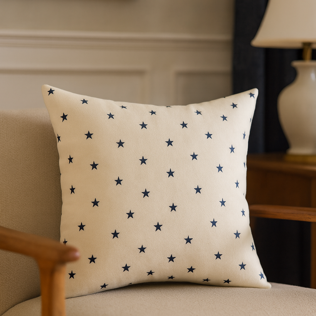 Star Throw Pillow – Minimal Celestial Decor | Soft Starfield