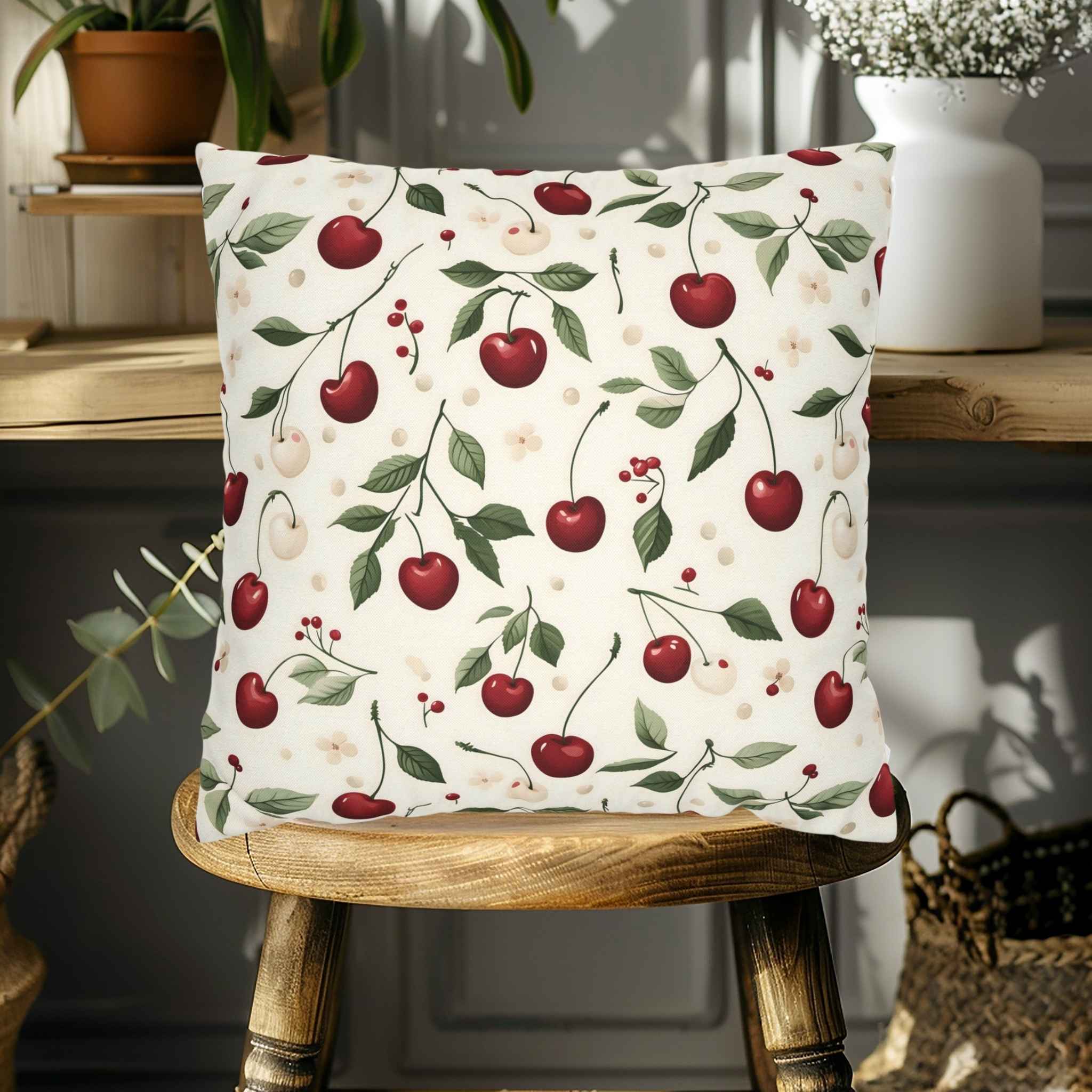 Fruit Throw Pillow - Red Orchard Decor | Cherry Picked