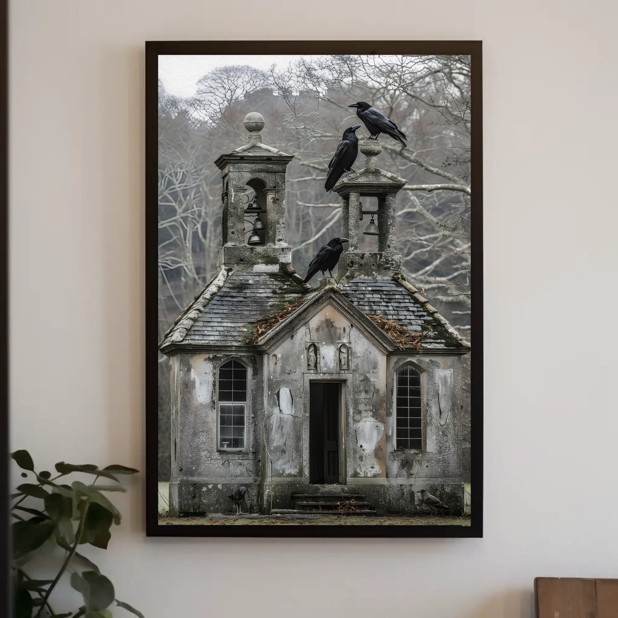 Churchyard Ravens Wall Art: Gothic Home Decor