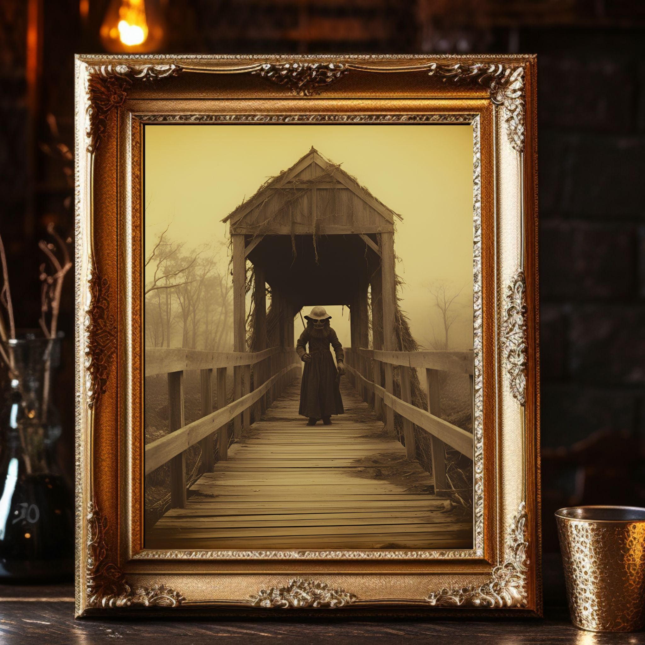 Cloaked Nightwalker Vintage Photography Horror Art Poster